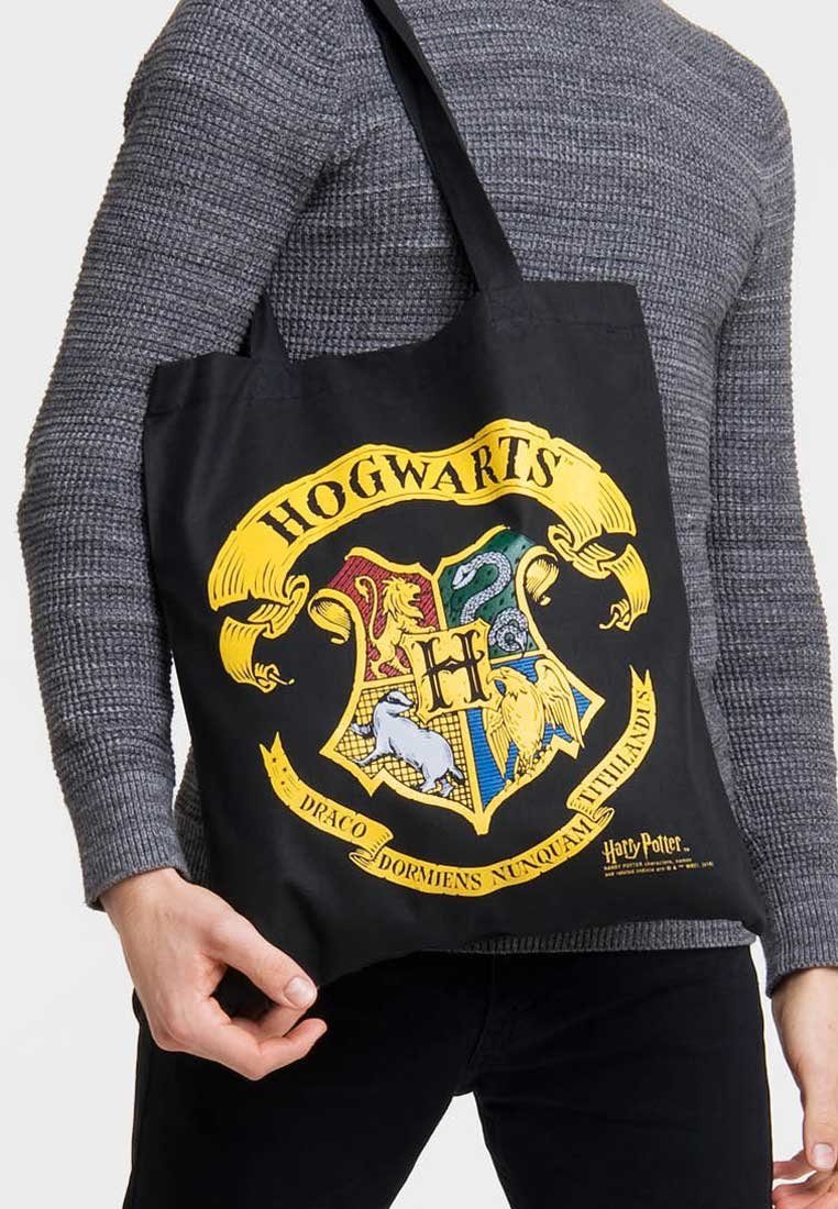 LOGOSHIRT Henkeltasche Baumwolltasche Harry Potter Hogwarts, mit auffälligem Wappen-Print