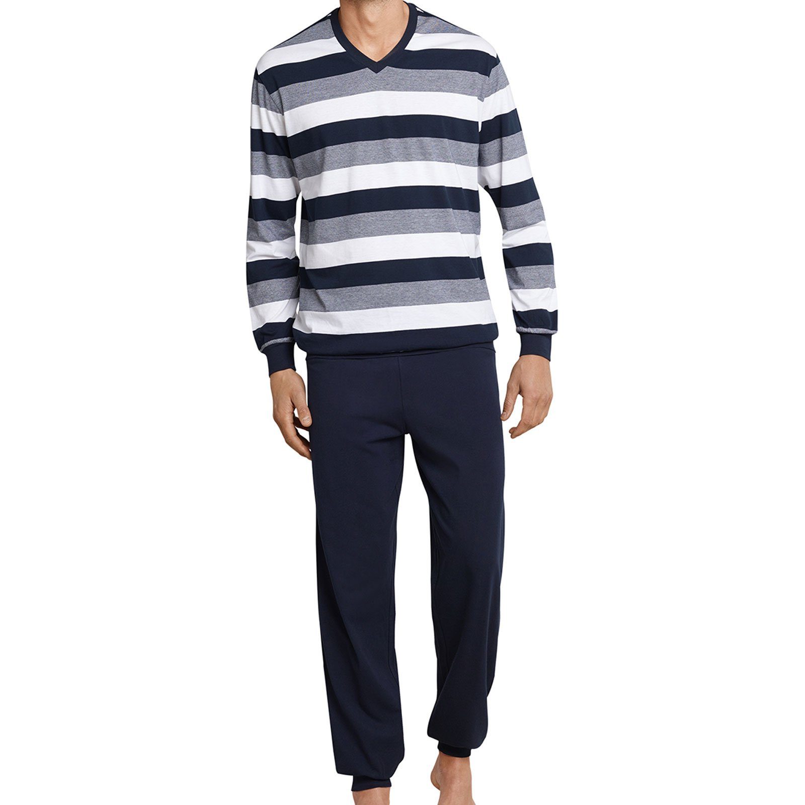 Schiesser Schlafanzug Schlafanzug lang (2 tlg) mit bequemen Bündchen günstig online kaufen