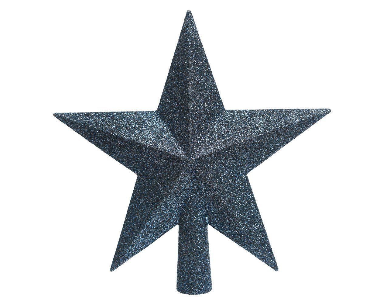Stern Kunststoff, mit Decoris season 19cm Christbaumspitze, Christbaumspitze decorations nachtblau Glitzer
