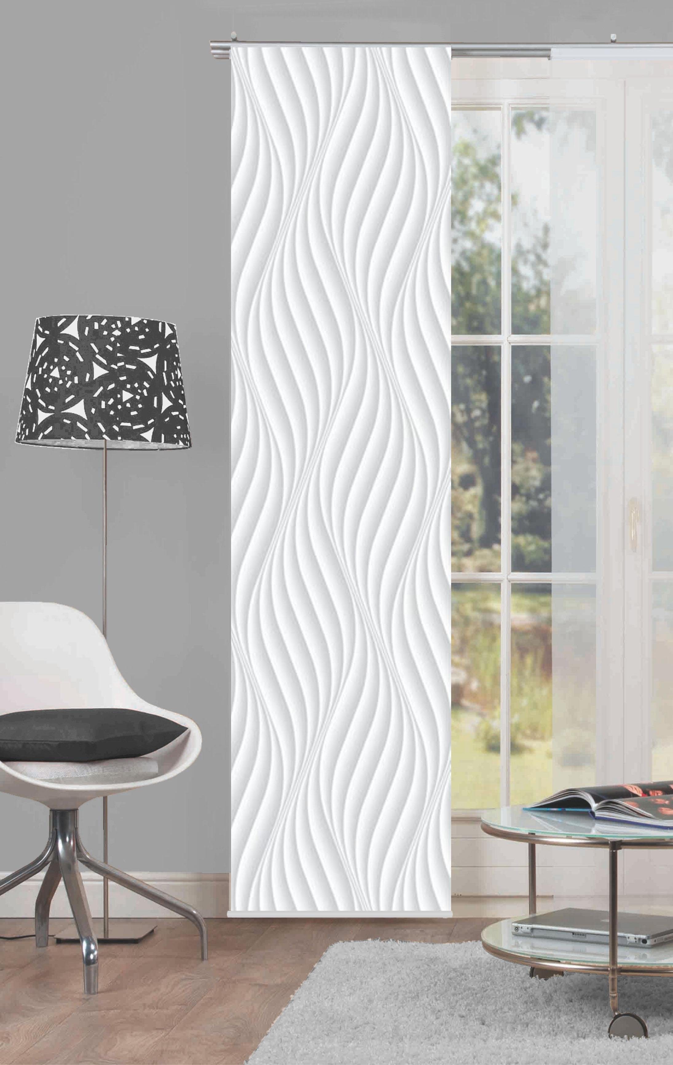 HOME WOHNIDEEN Schiebegardine WAVE (1 St), Klettband, blickdicht, HxB: 245x günstig online kaufen