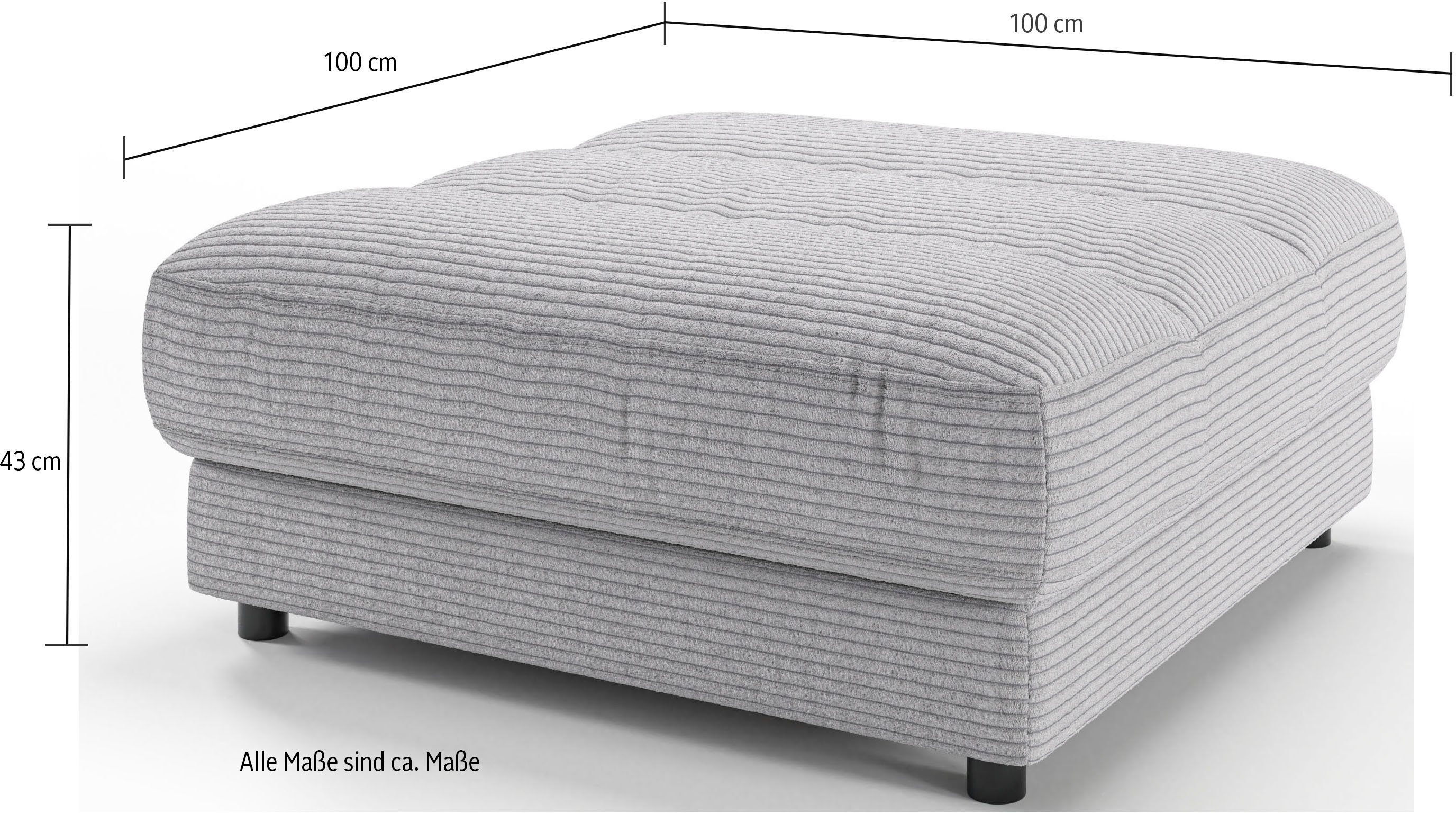 3C Candy Polsterhocker Stripes, Passend zur Serie Stripes, Chenille-Bezug