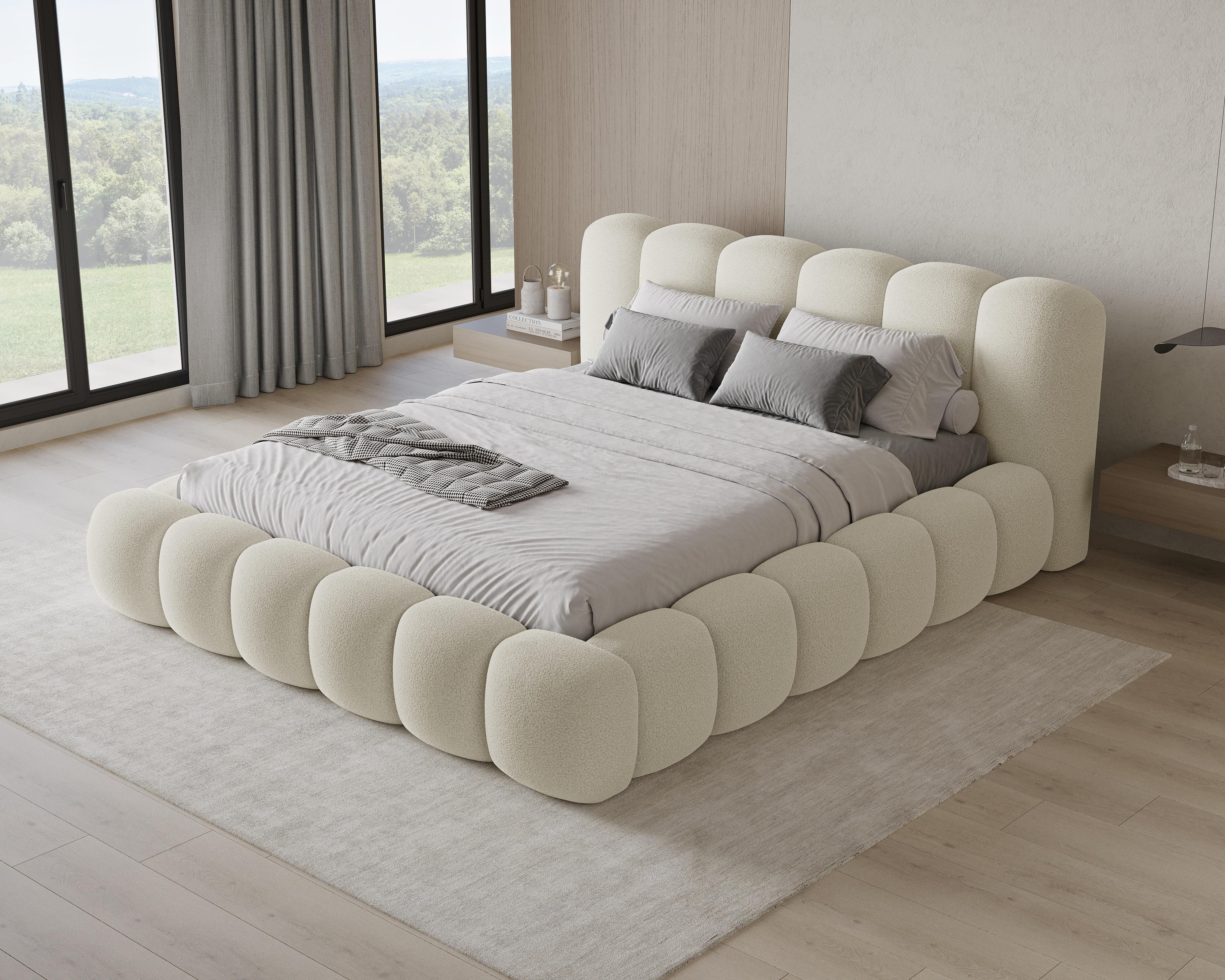 Chilly Möbel Polsterbett Bouclé Stoff mit Stauraum und Hubfunktion Metallrahmen (Boxbett ohne Matratze in vielen Farben, 140x200 160x200 180x200 200x200cm), gep – Bild 3 von 5