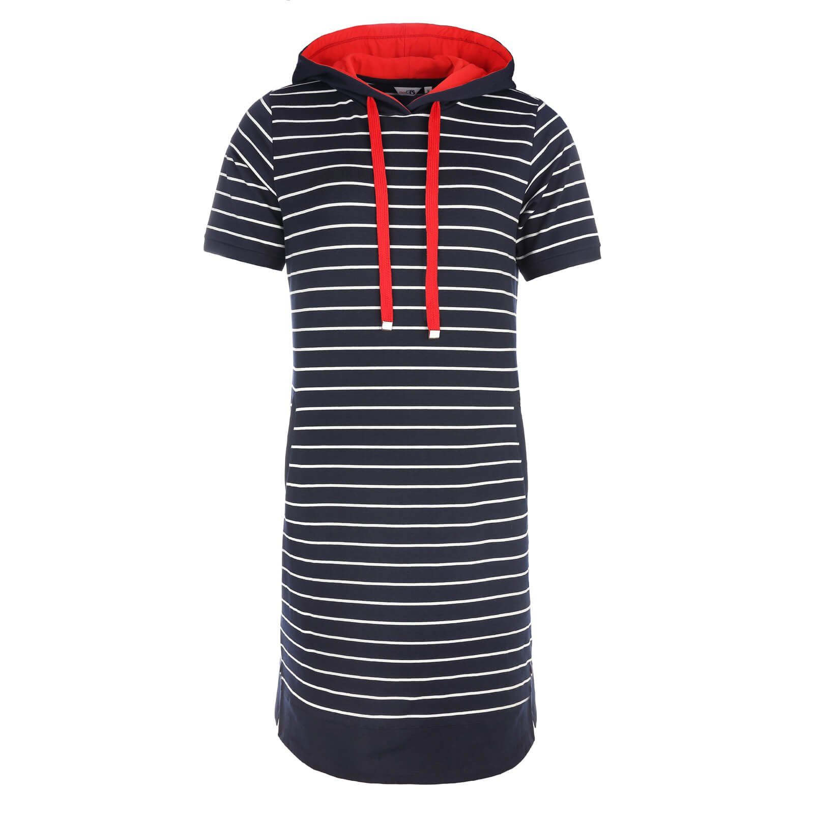 modAS Sweatkleid Damen Kleid mit Kapuze und Streifen – Kapuzen-Kleid mit Ta günstig online kaufen