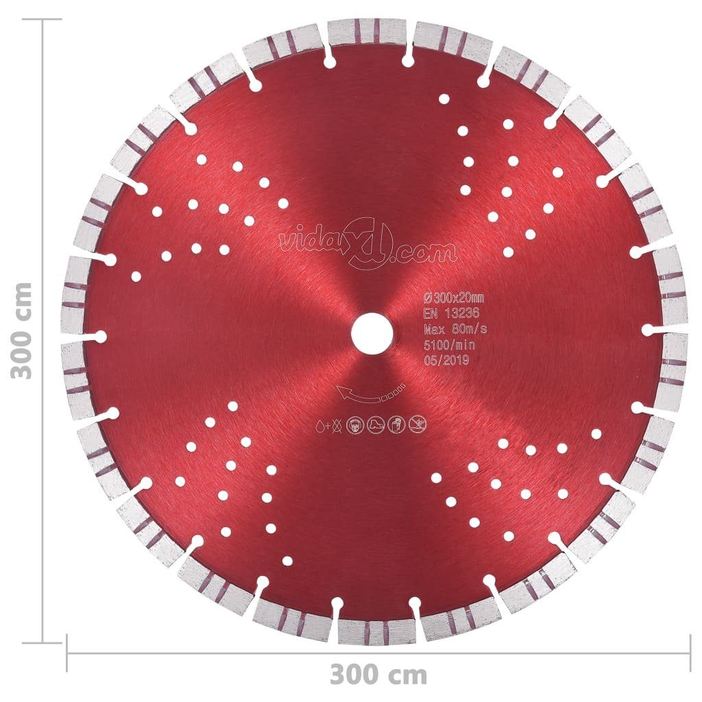 mit mm Turbo Stahl vidaXL Diamanttrennscheibe Diamant-Trennscheibe Löchern 300 und