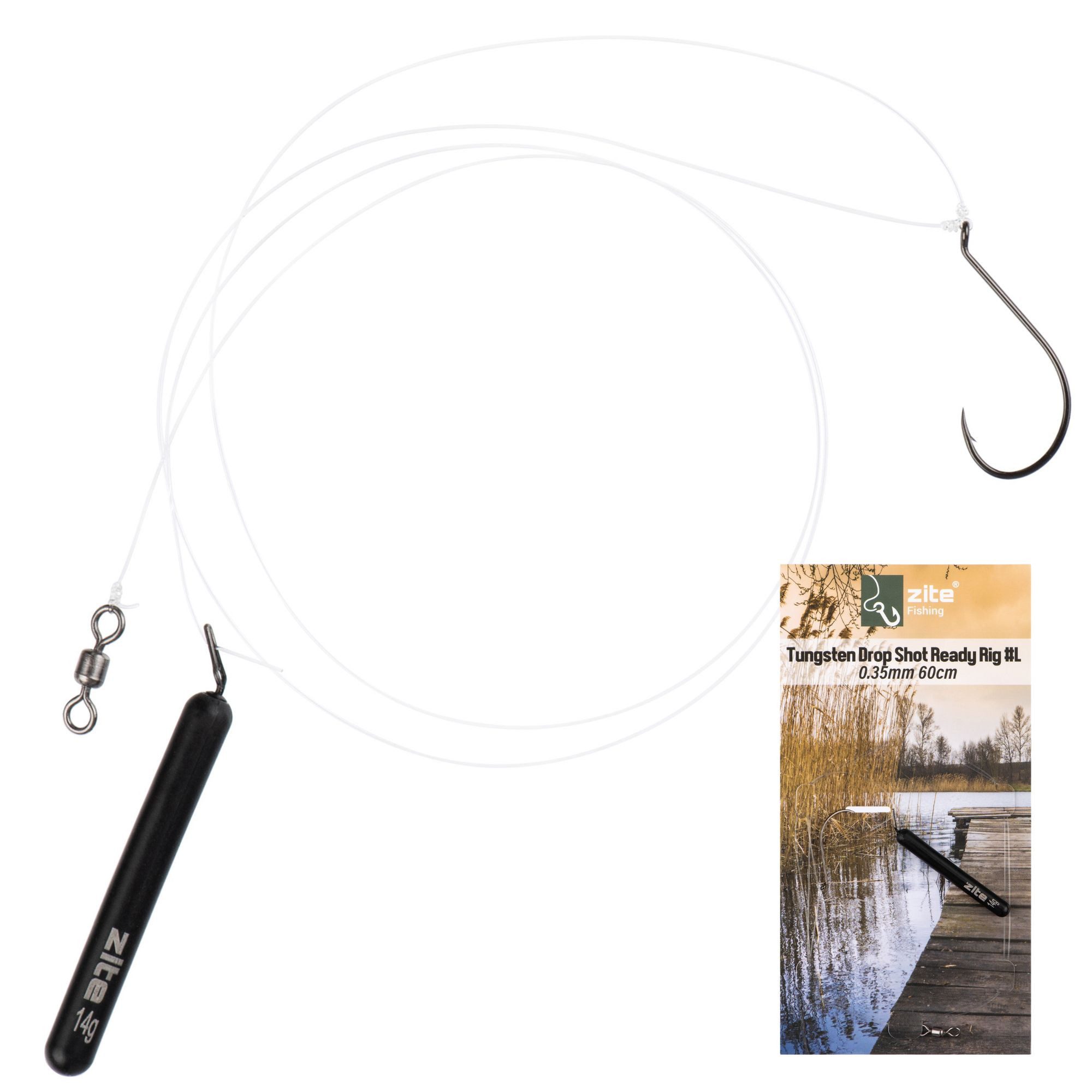Drop-Shot-Blei Tungsten Ready-to-Fish Rig 2 Gr. S & L Fertigmontage Raubfisch-Angeln