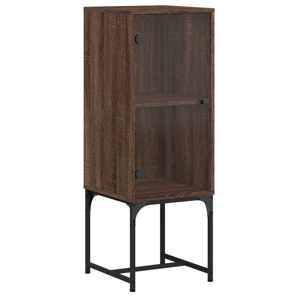 vidaXL Beistellschrank Beistellschrank mit Glastür Braun günstig online kaufen