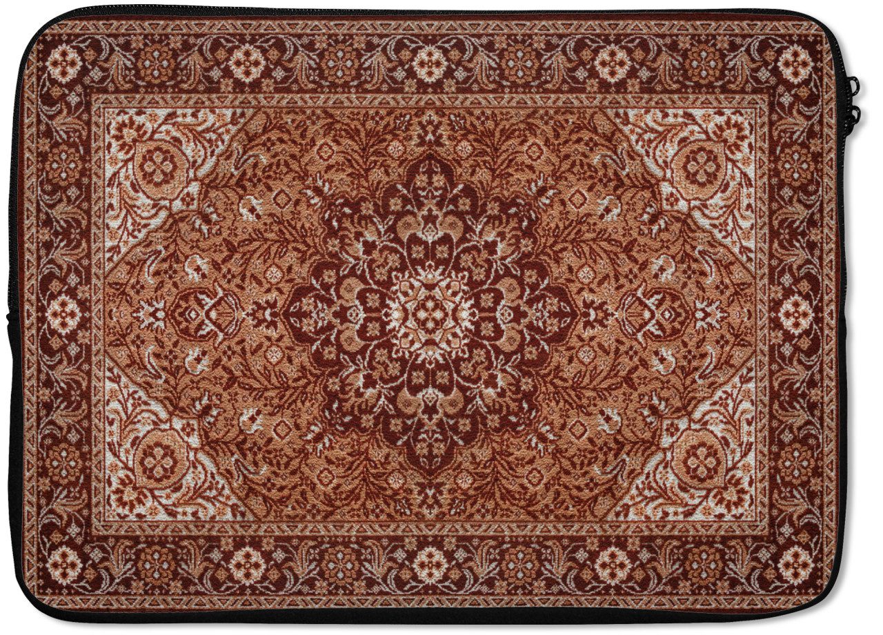 MuchoWow Laptop-Hülle Persischer Teppich - Teppich - Mandala - Braun 13.3 Zoll, Laptopsleeve, weiches Innenfutter zum Schutz Kratzern, Laptoptasche