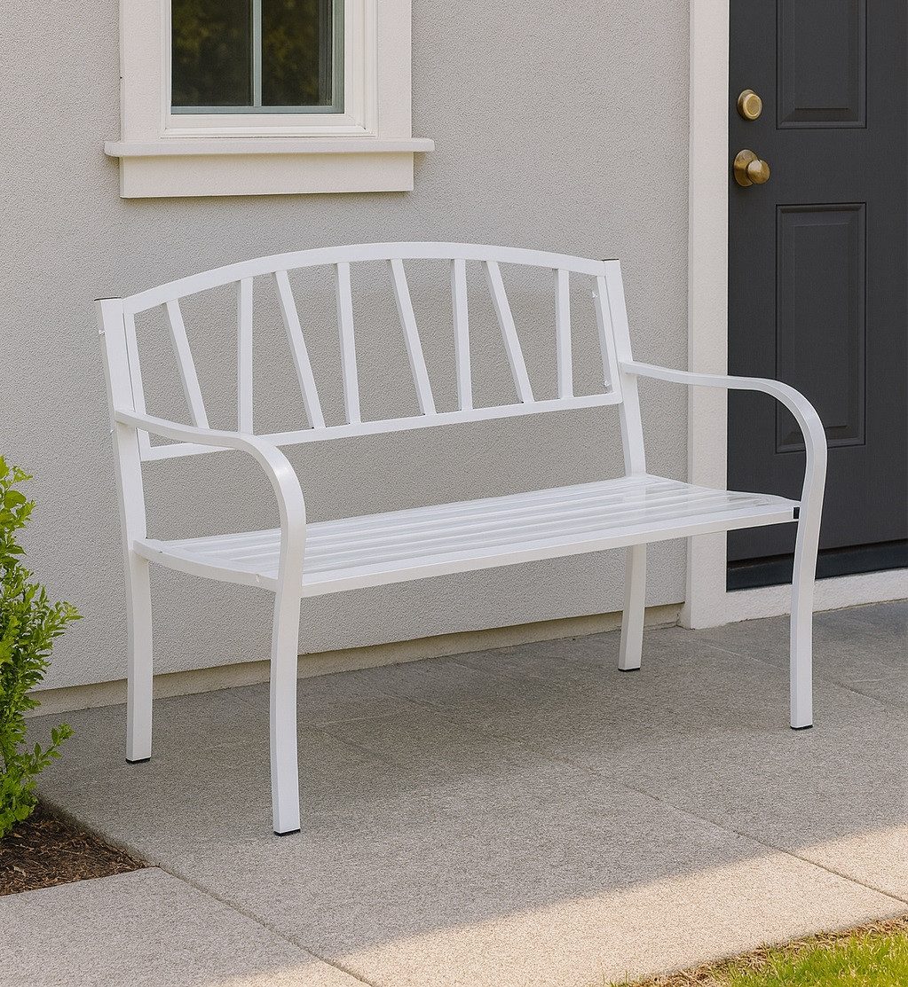 Gardissimo Gartenbank 2-Sitzer Metall Sitzbank Harmony (Spar-Set, komplett-Set), wetterfest / pflegeleicht