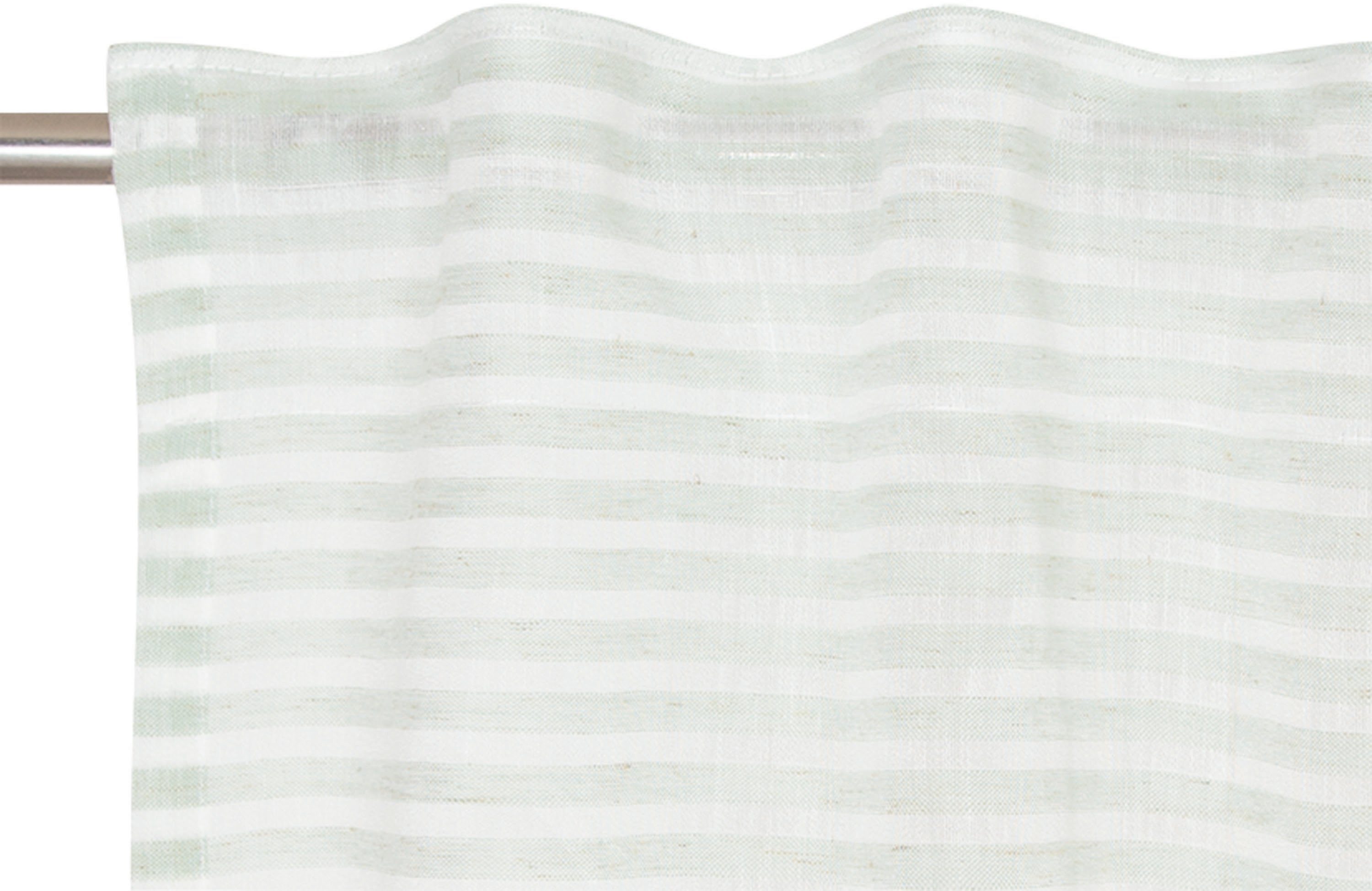 Vorhang Natural Stripe, TOM TAILOR (1 HOME, verdeckte mint transparent St), transparent, Schlaufen