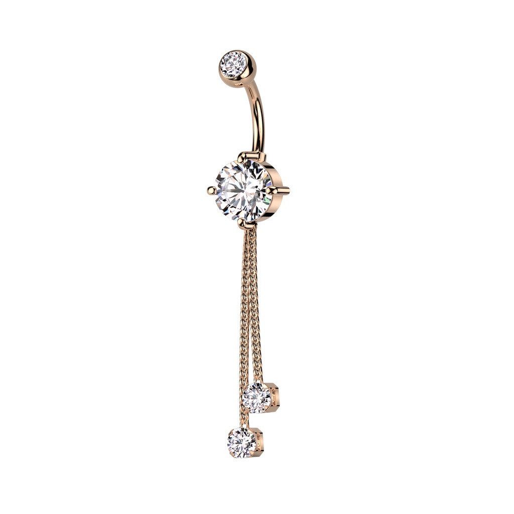 Taffstyle Bauchnabelpiercing Bauchnabelpiercing doppeltem Zirkonia Kristall günstig online kaufen