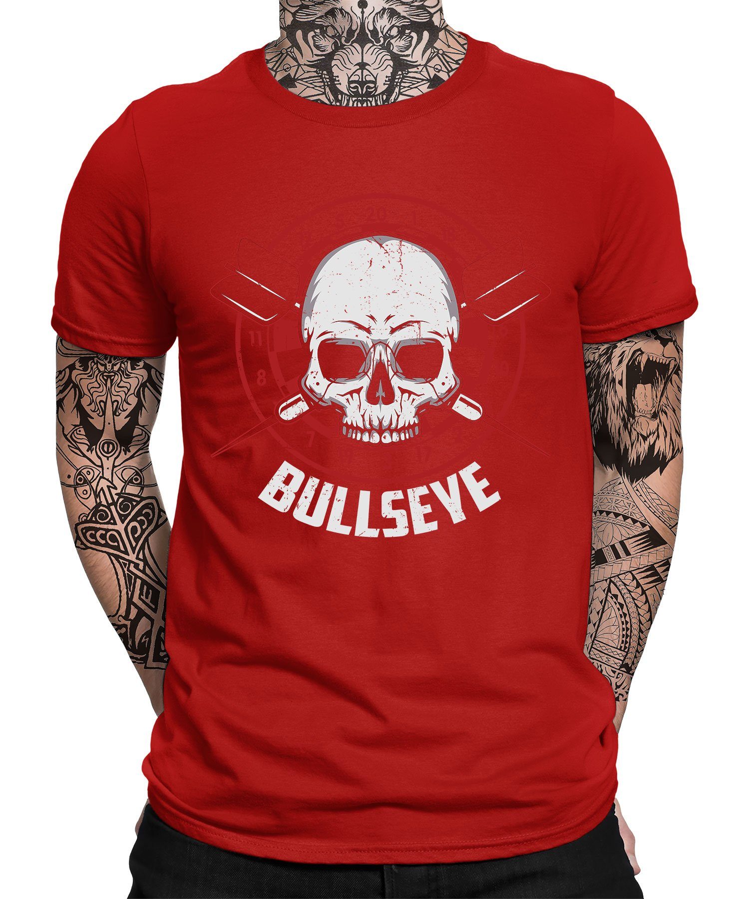 Quattro Formatee Kurzarmshirt Bullseye - Dart Dartscheibe Dartpfeil Dartspieler Herren T-Shirt (1-tlg) Rot