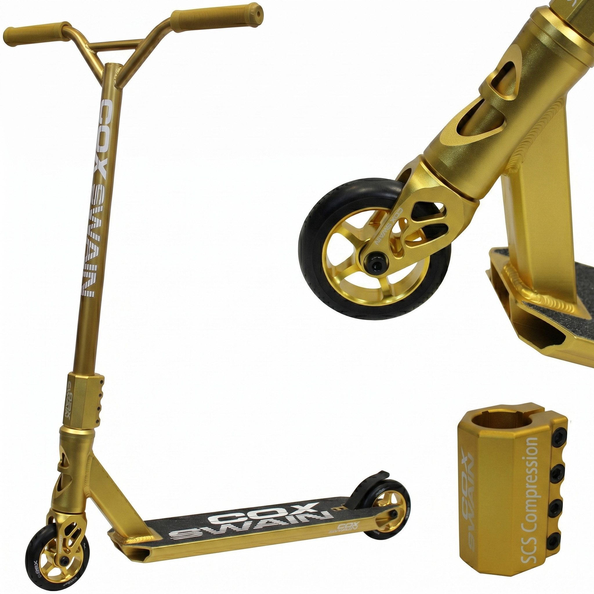 Cox Swain Stuntscooter Cox Swain Stunt Scooter X-385, (1 tlg), ABEC9 Lager und ALU Kern Rollen Super Heavy Quality!