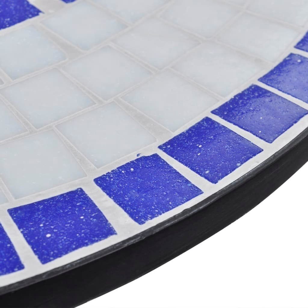 Mosaik Blau 60 Weiß cm und Gartentisch furnicato Bistrotisch