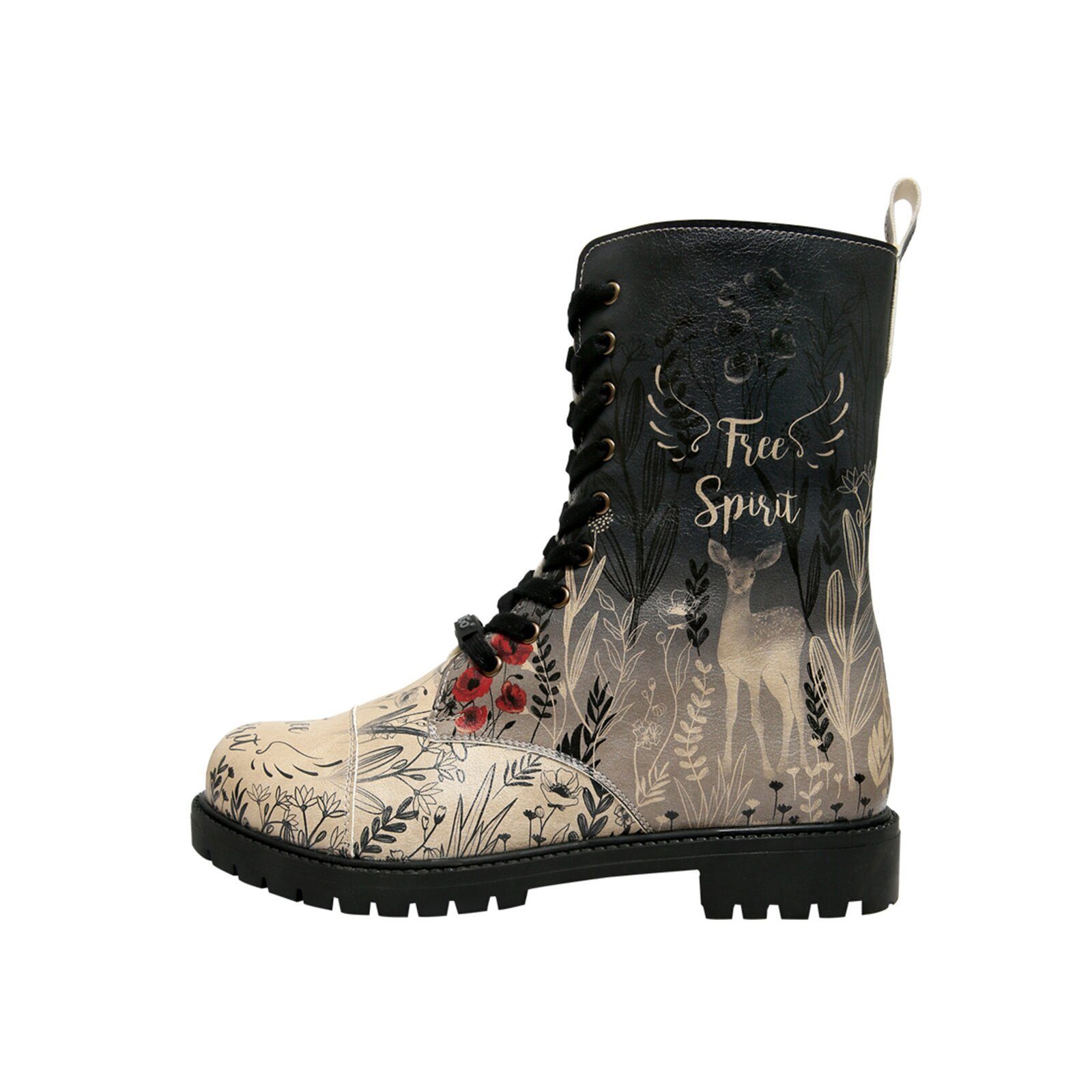 DOGO Zipsy High-Top Boots Owls Family Damen Stiefeletten Schnürboots Handge günstig online kaufen