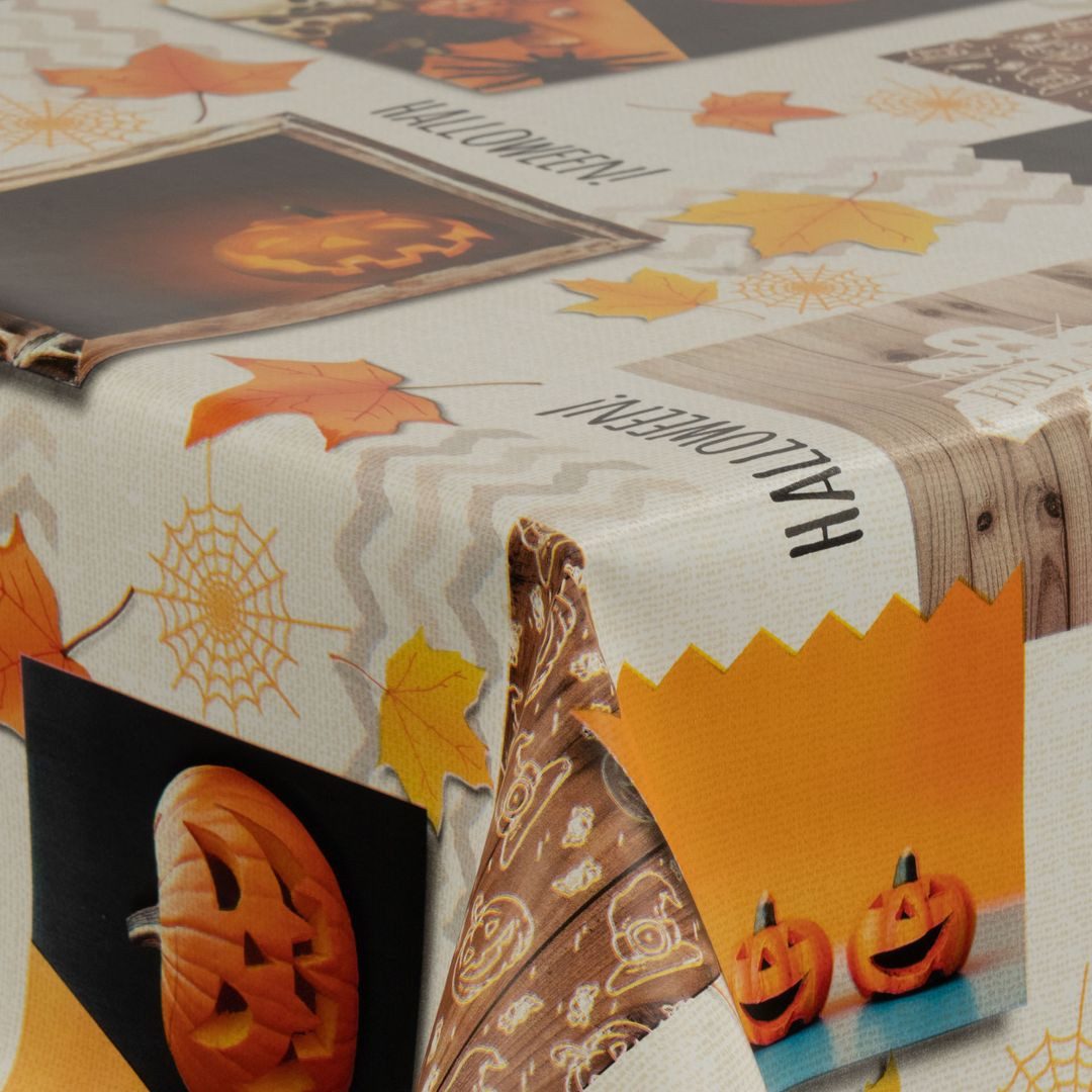 laro Tischdecke Wachstuch-Tischdecken Abwaschbar Halloween Kürbis Blätter rechteckig – Bild 5 von 5
