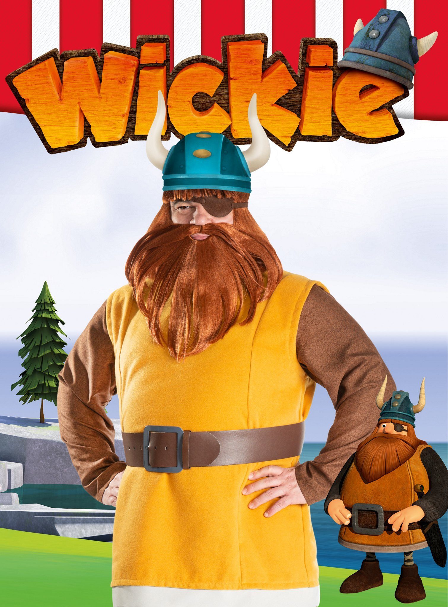 Maskworld Kostüm Wickie Halvar Kostüm - Häuptling Fasching Karneval, Verwandle Dich in den Vater von Wickie dem Wikinger!