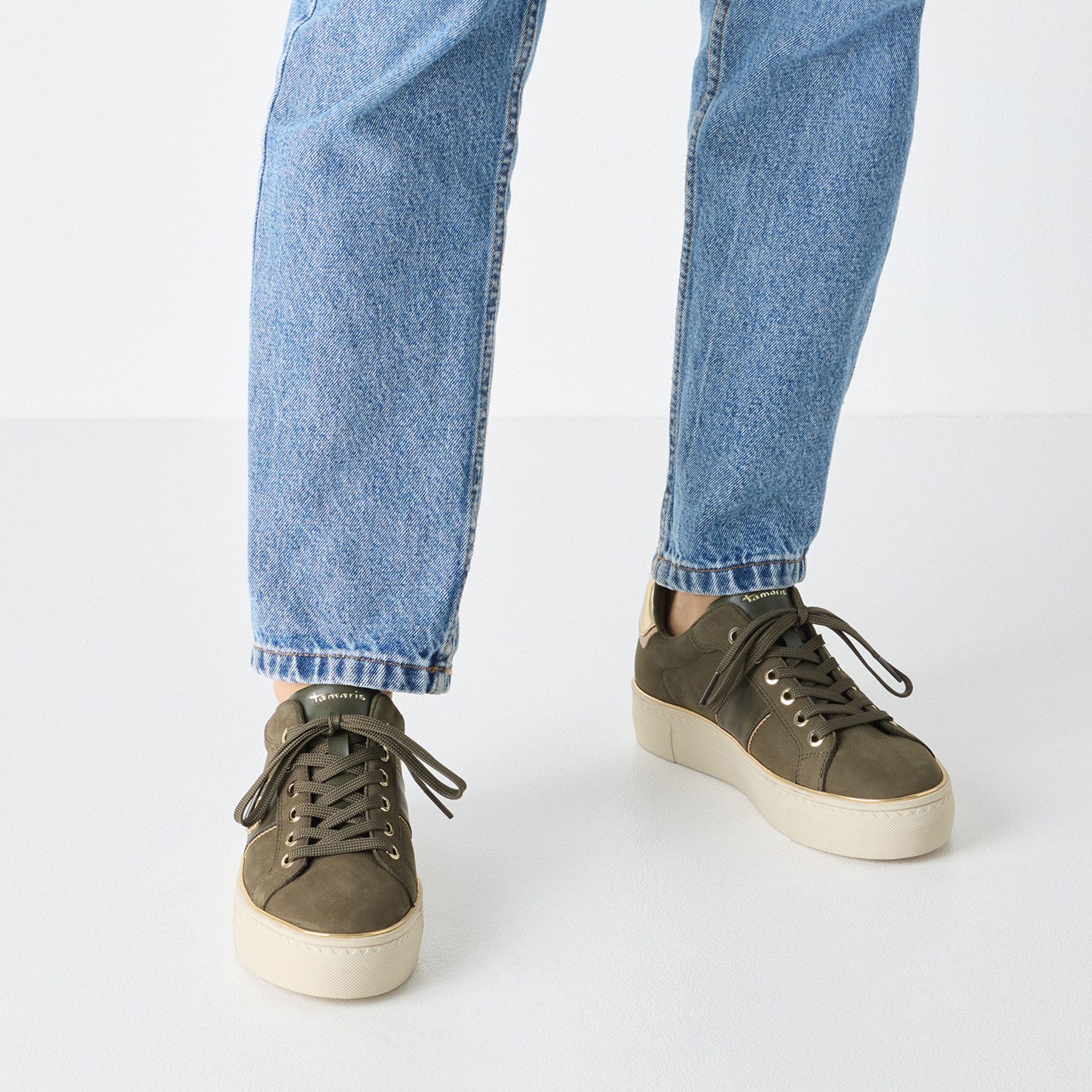 Tamaris Plateausneaker, Freizeitschuh, Halbschuh, Schnürschuh mit glänzende günstig online kaufen