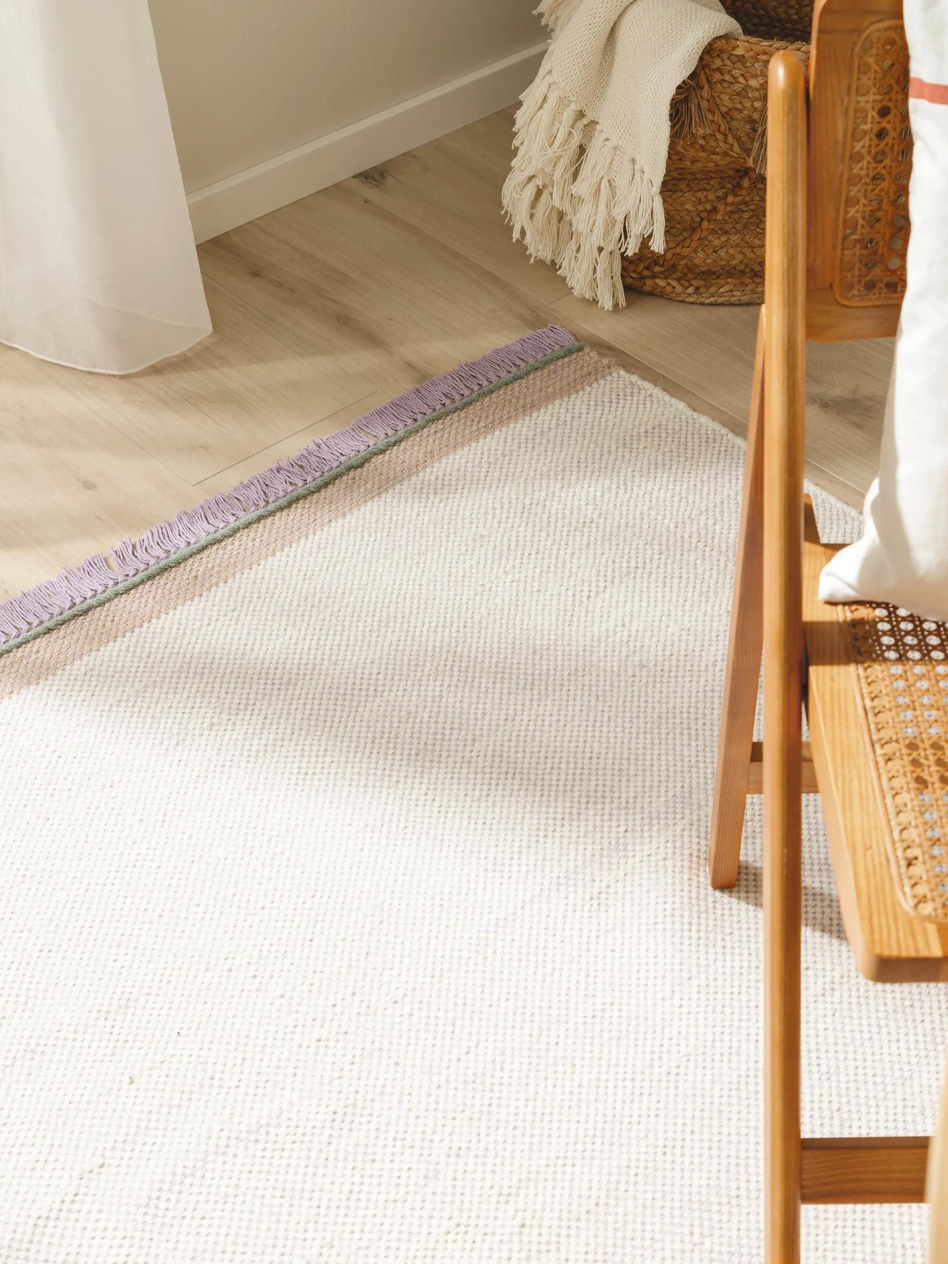 benuta Wollteppich Karla, rechteckig, Höhe: 5 mm, Wolle, Teppich Wohnzimmer, Schlafzimmer, Esszimmer, Flur, Hygge
