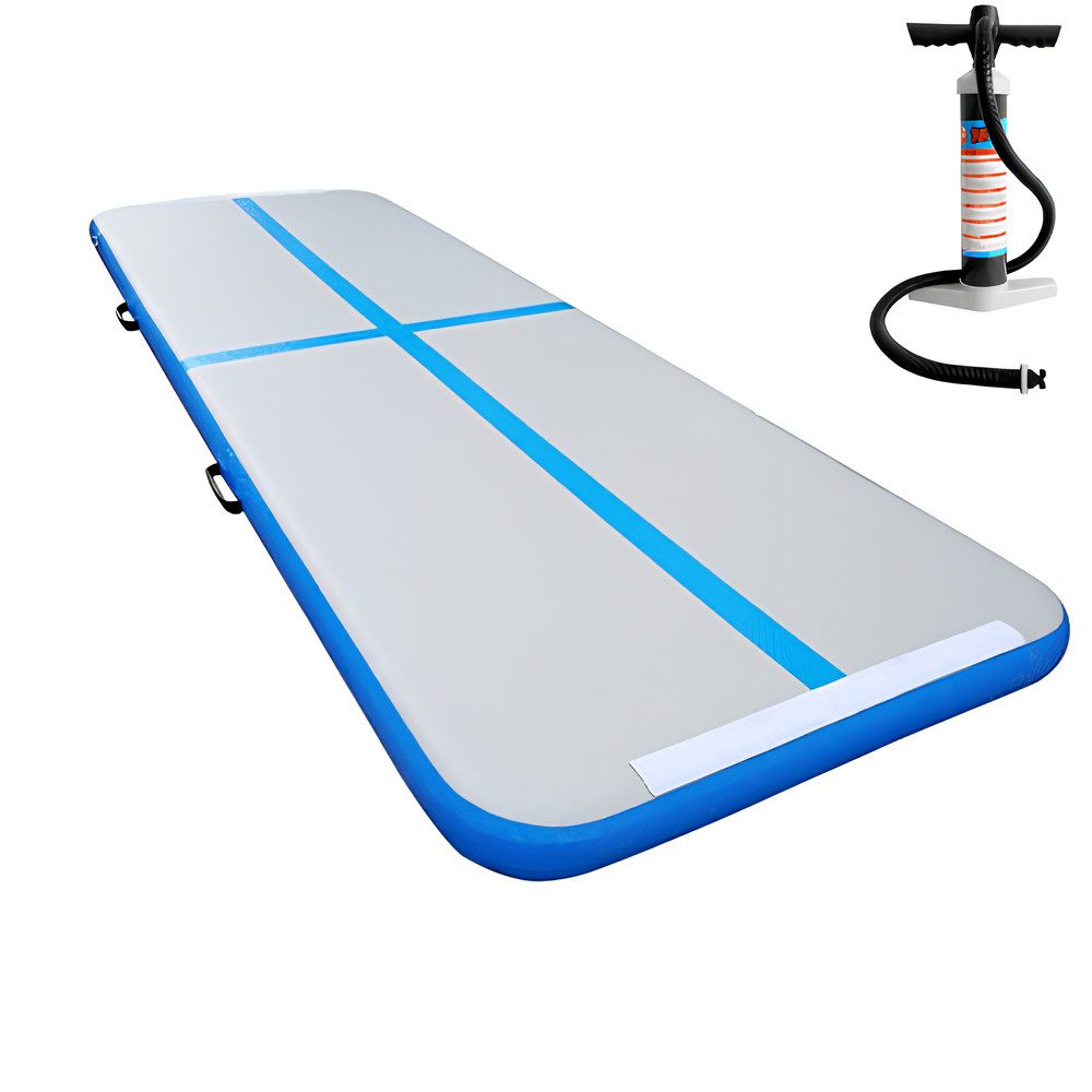 e4fun Bodenturnmatte Air Track 300 x 100 x 10 cm, blau/grau mit manueller Pumpe (1-St)