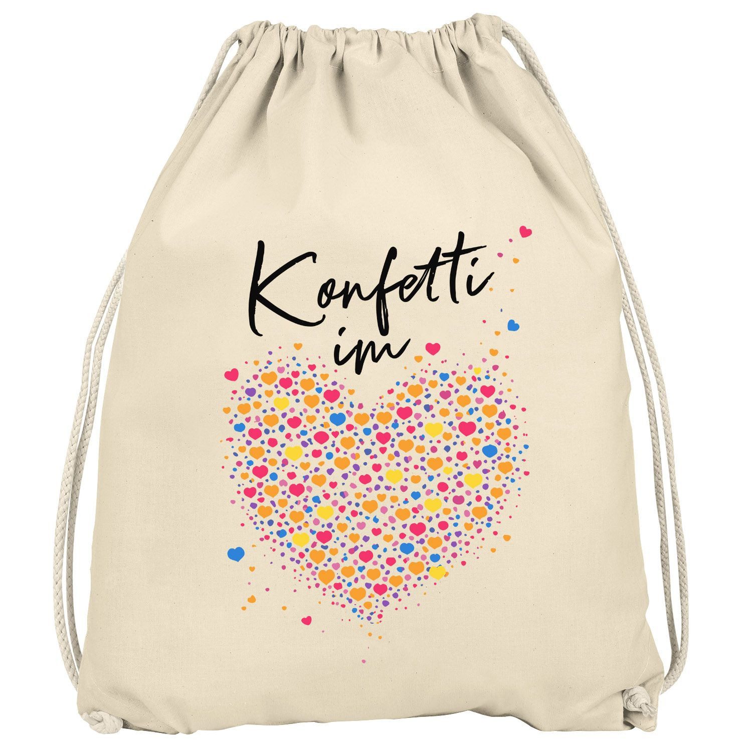 MoonWorks Turnbeutel Turnbeutel - Konfetti Herz - Accessoires Fasching Gadgets Spruch