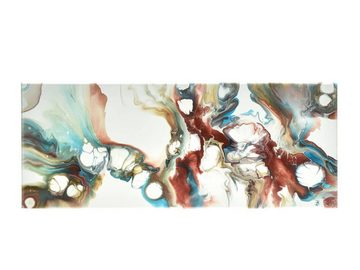 Raumzutaten Leinwandbild Acryl Pouring Bild 50x20cm "Turquoise Tides" Unikat, abstrakt, Wanddeko, Wandbild