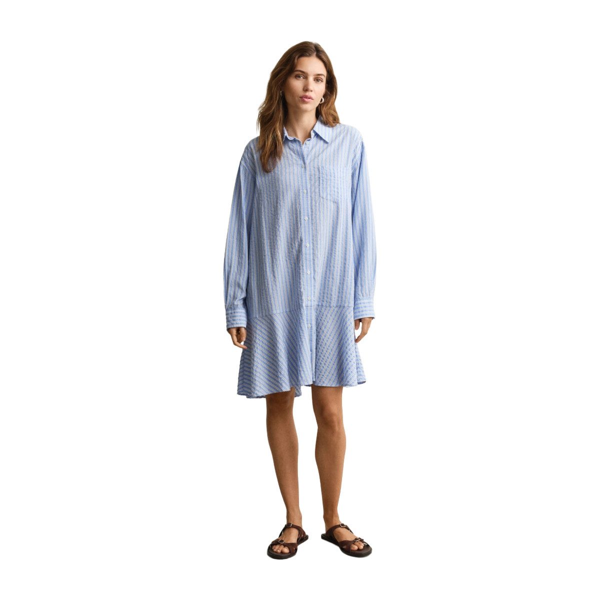Gant Shirtkleid 4503491 Damen Hemdblusenkleid gestreift aus Lyocell, leicht & atmungsaktiv