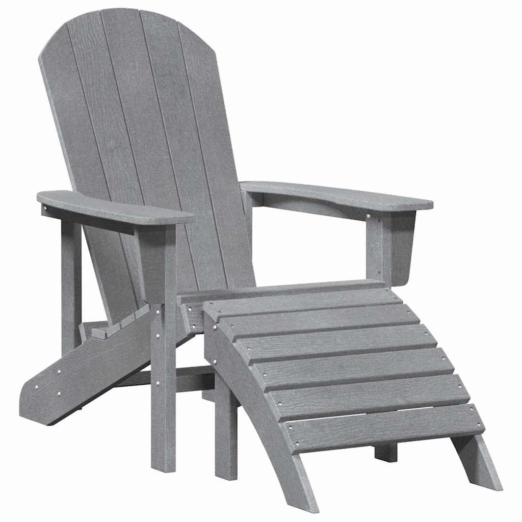 vidaXL Gartenstuhl Adirondack-Stuhl Hellgrau HDPE (1 St)