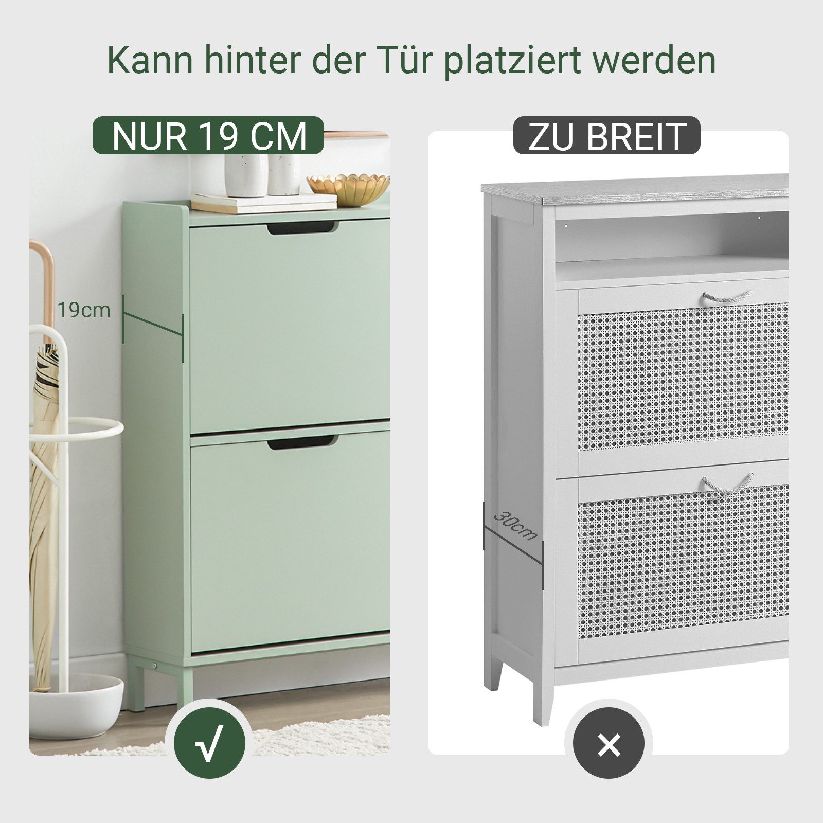 SoBuy Schuhkipper FSR100, mit 4 Klappen, Schuhschrank schmal, Schuhregal Sc günstig online kaufen