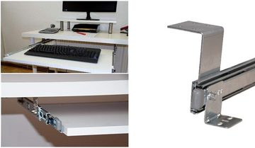 EisenRon.de Schreibtisch Weiss 80 x 40 cm Tastaturauszug, Nutzhöhe 77 mm (montagefertig, 1-St., Montageschrauben inklusiv), Tastaturauszug