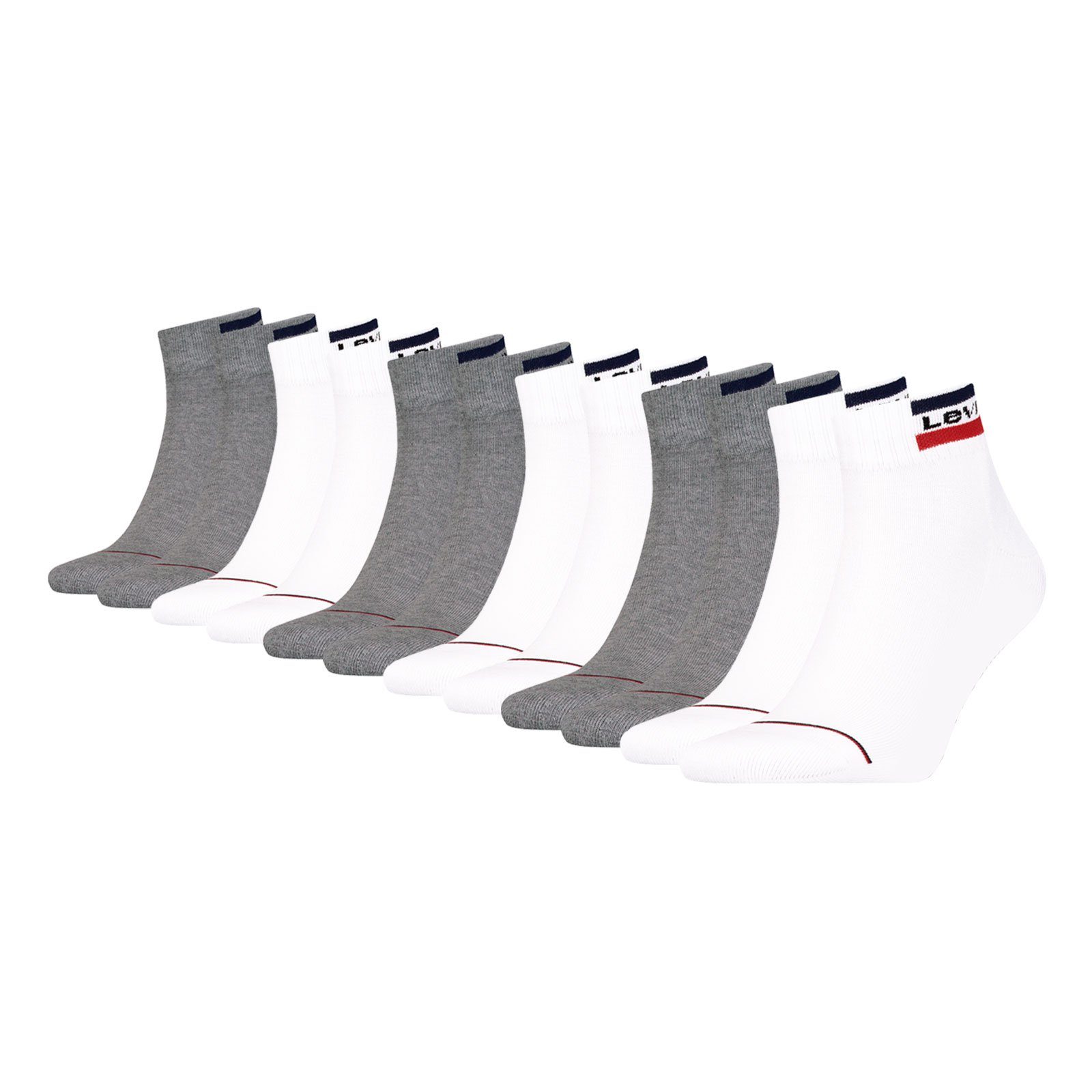 Levi's® Kurzsocken Mid Cut (6-Paar) mit weicher Frottee-Sohle günstig online kaufen