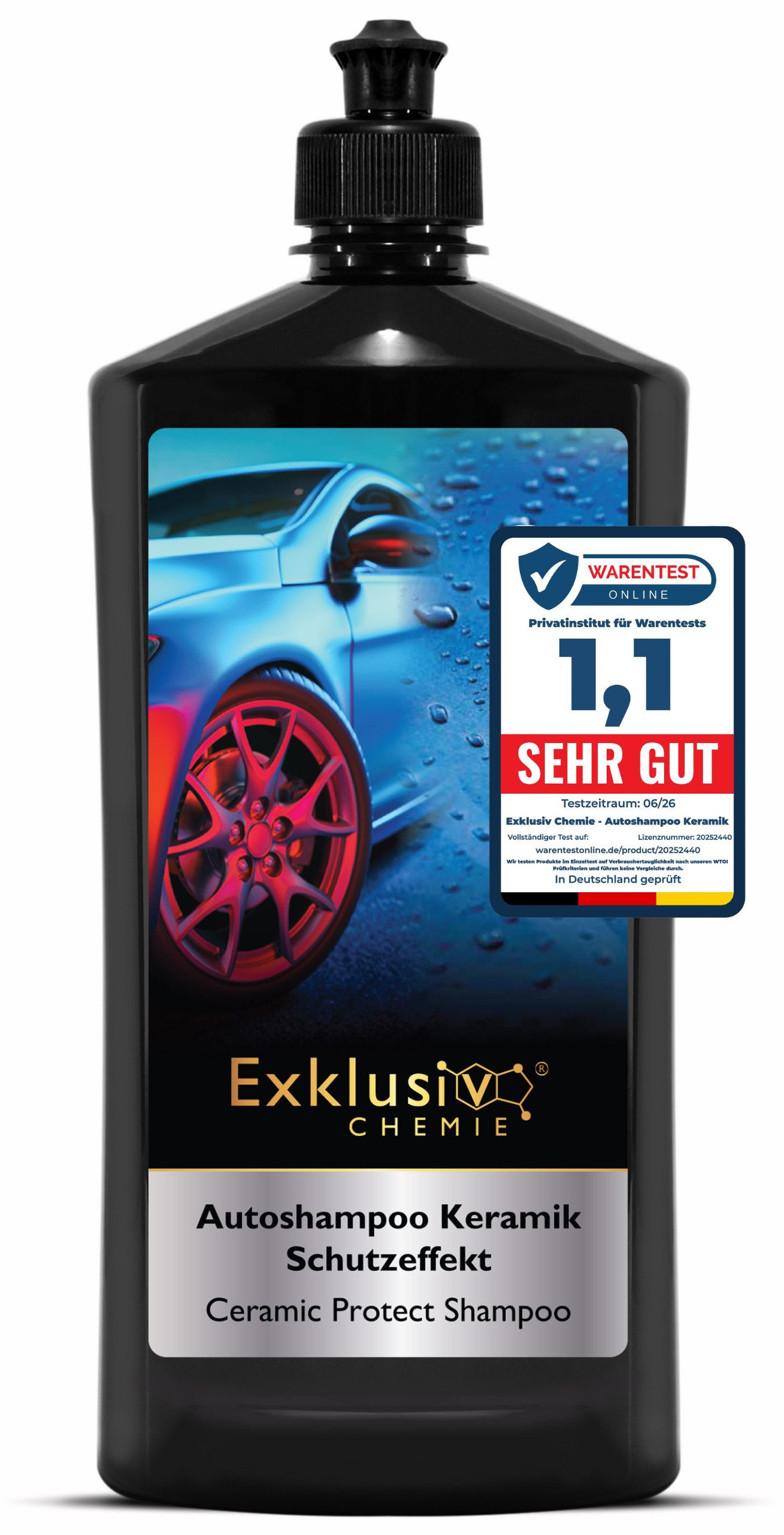 Exklusiv Chemie GmbH Autoshampoo Keramik Schutzeffekt Autoshampoo (Auto Shampoo Konzentrat mit Abperleffekt)