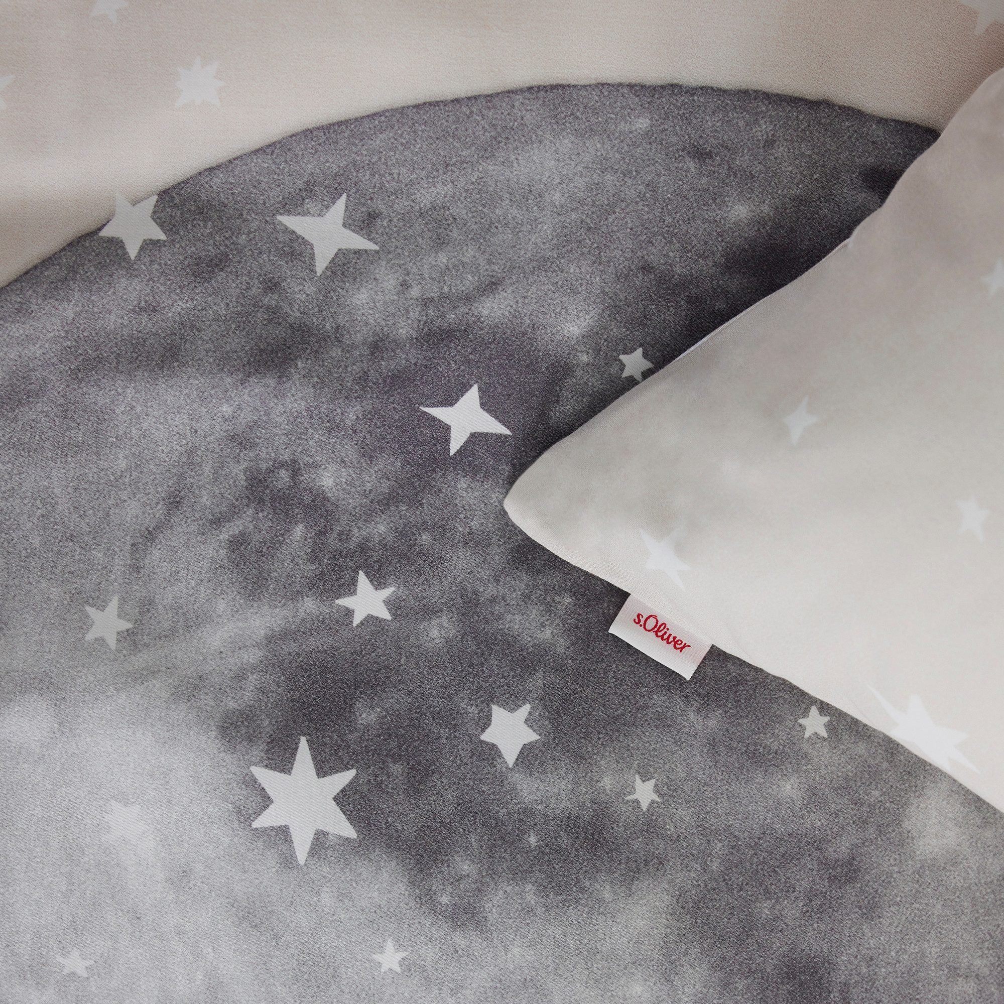 s.Oliver Kinderbettwäsche Satinbettwäsche s.Oliver Junior Mond, Mako-Satin, 2 teilig, mit Sternenhimmel und Mond – Bild 3 von 5