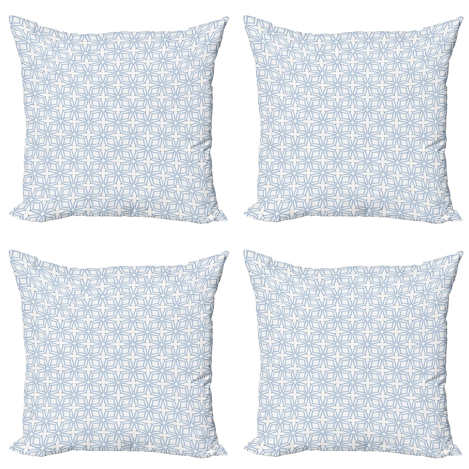 Kissenbezüge Blaue Doppelseitiger Formen Digitaldruck, Abakuhaus geometrisch Modern (4 Stück), abstrakte Accent
