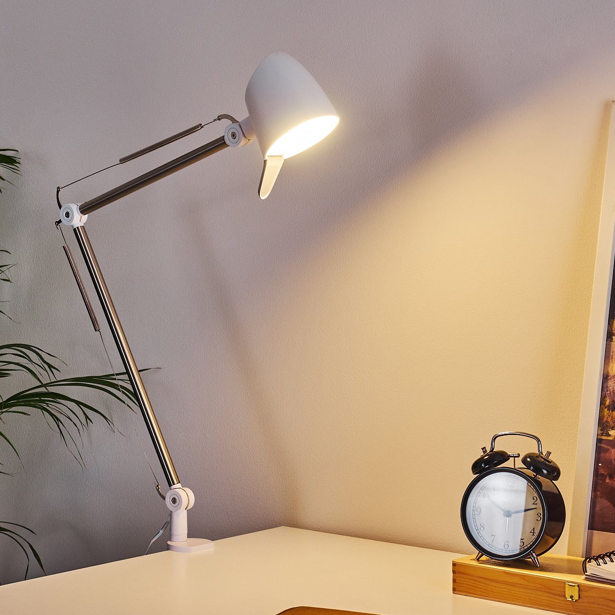 dimmbar LED Büro Wohn Schlaf Zimmer Leuchte weiß Schreib Nacht Tisch Klemm Lampe 