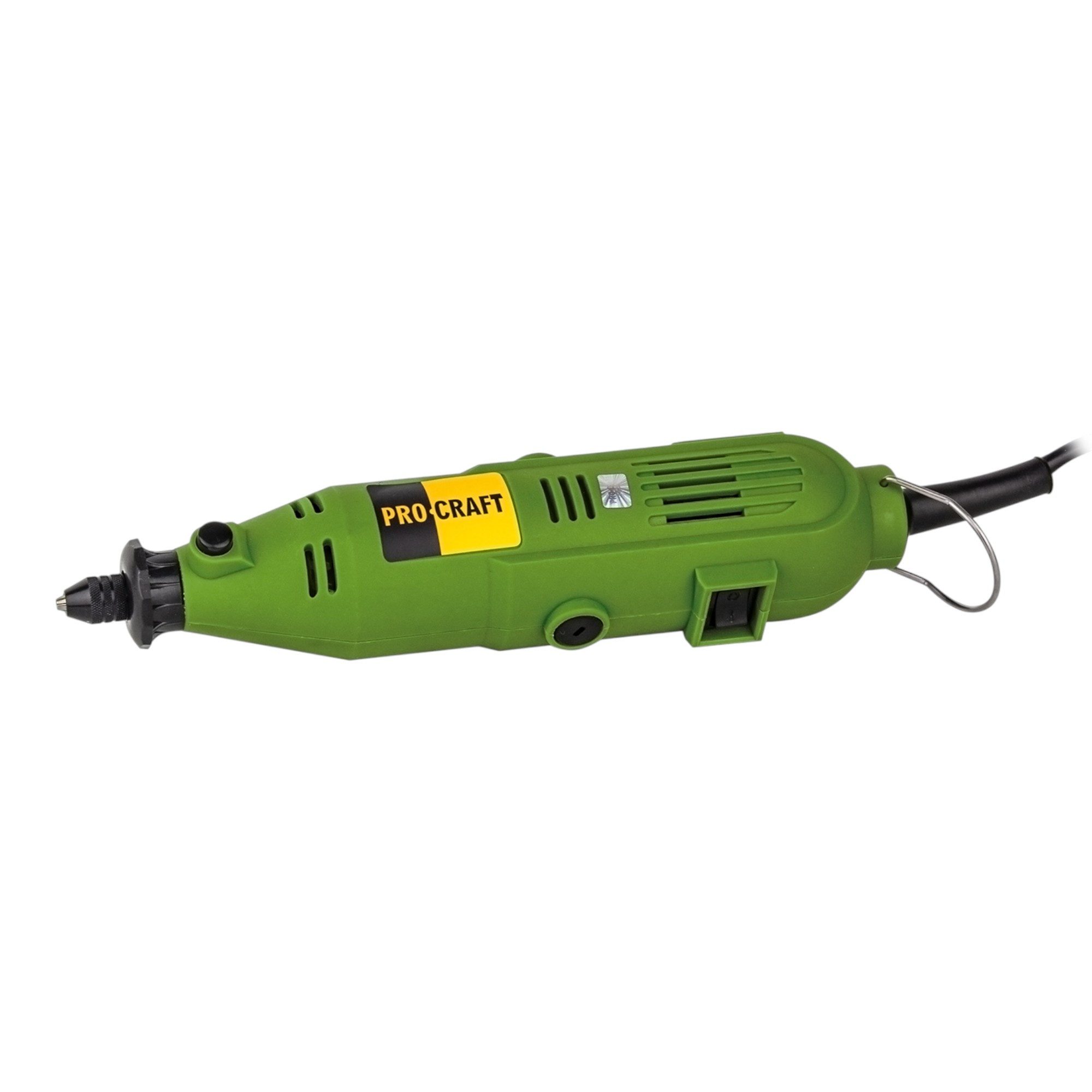 PRO CRAFT Geradschleifer PG400 Geradschleifer 130 Watt 3,2 mm + 418 tlg. Zubehör Set + Koffer