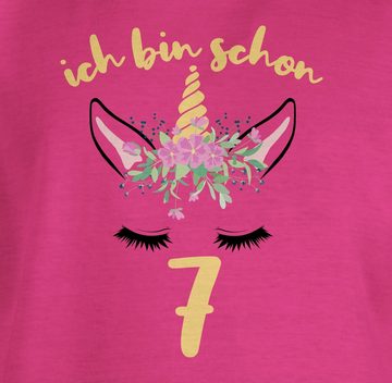 Shirtracer T-Shirt Einhorn - Ich bin schon sieben 7. Geburtstag
