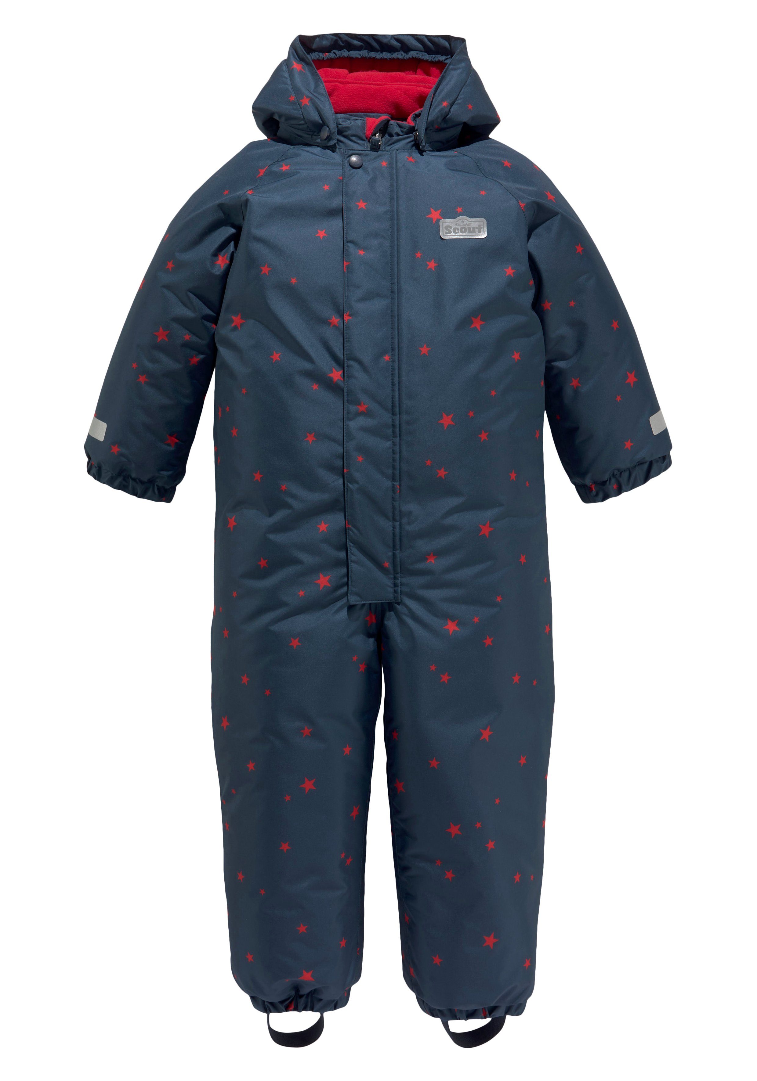 Scout atmungsaktiv marine-rot winddicht Schneeoverall und SNOWBALL wasserdicht,