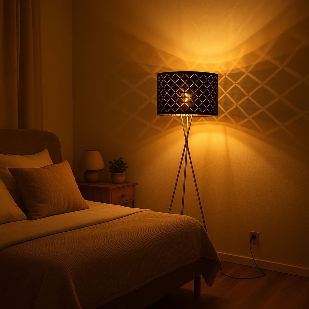 GLOBO LIGHTING LED Stehlampe, Leuchtmittel inklusive, Warmweiß, Steh Lampe Decken Fluter Wohn Zimmer Beleuchtung Textil