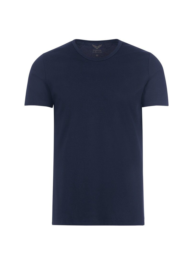 Trigema T-Shirt TRIGEMA navy Baumwolle/Elastan aus T-Shirt