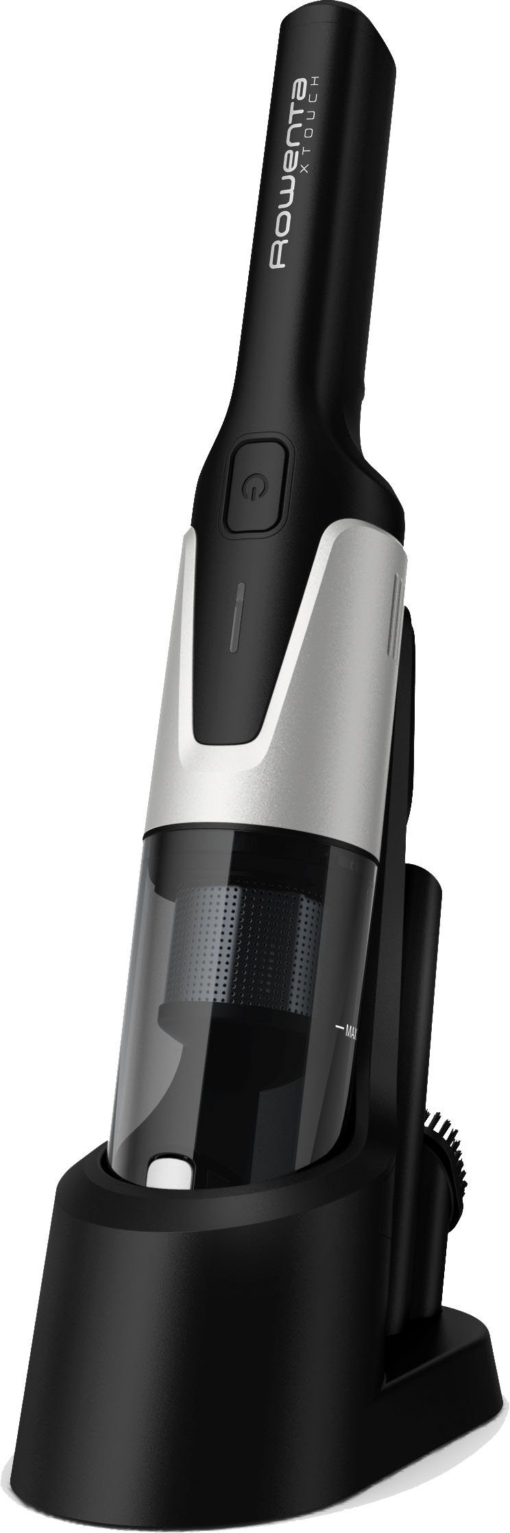Rowenta Akku-Handstaubsauger X-Touch, kabellos, inkl. kleiner Bürste und Fugendüse, leicht, 80 W, beutellos, 0,6, kg, Digitalmotor, Lade- und Aufbewahrungsstation, schwarz, AC9736
