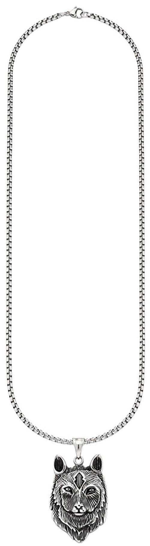 Bruno Banani Kette mit Anhänger Schmuck Geschenk Halsschmuck Halskette mit Anhänger Wolfskopf-Optik