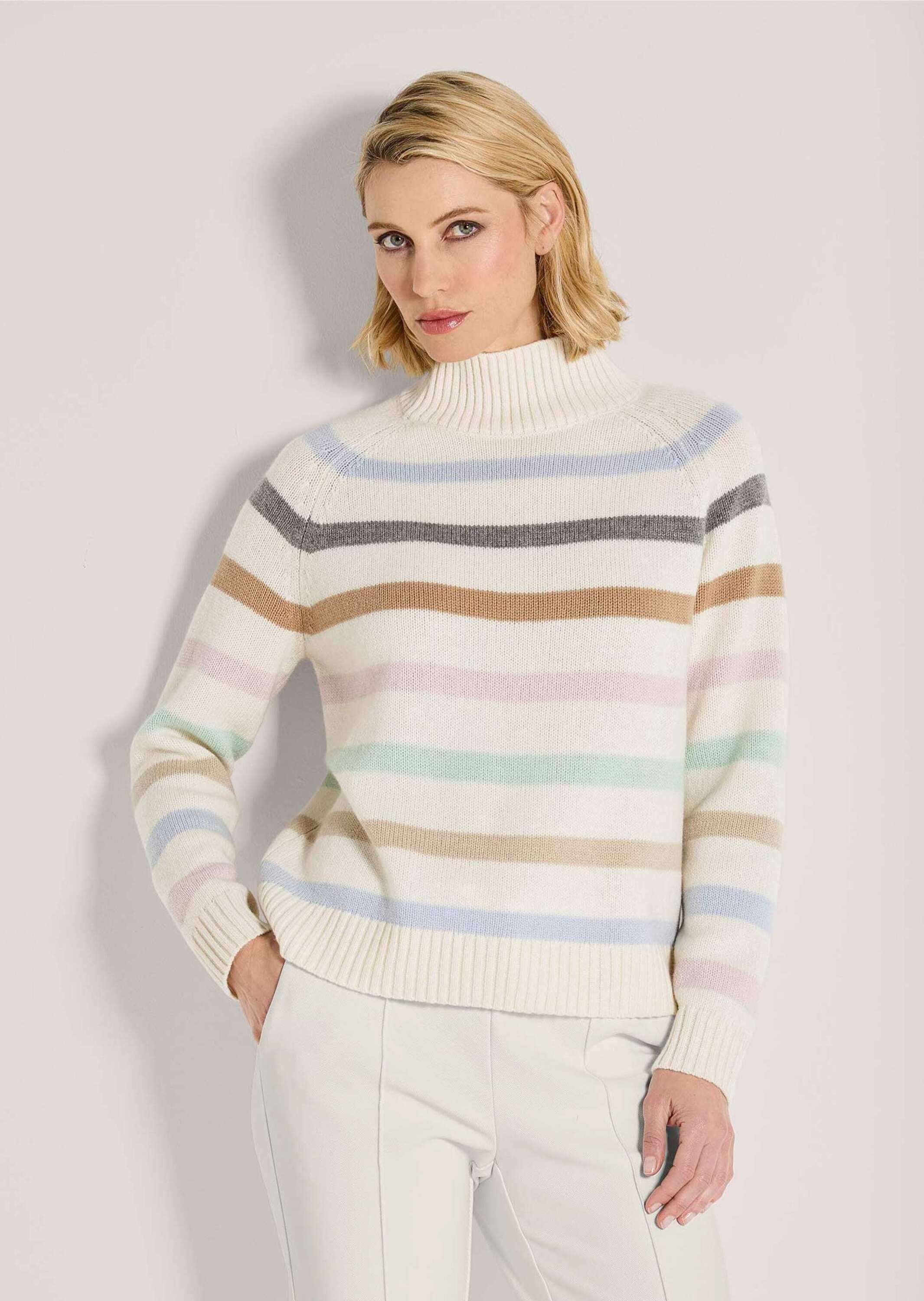 MADELEINE Strickpullover Wollpullover im Streifen-Look Kaschmirpullover mit günstig online kaufen