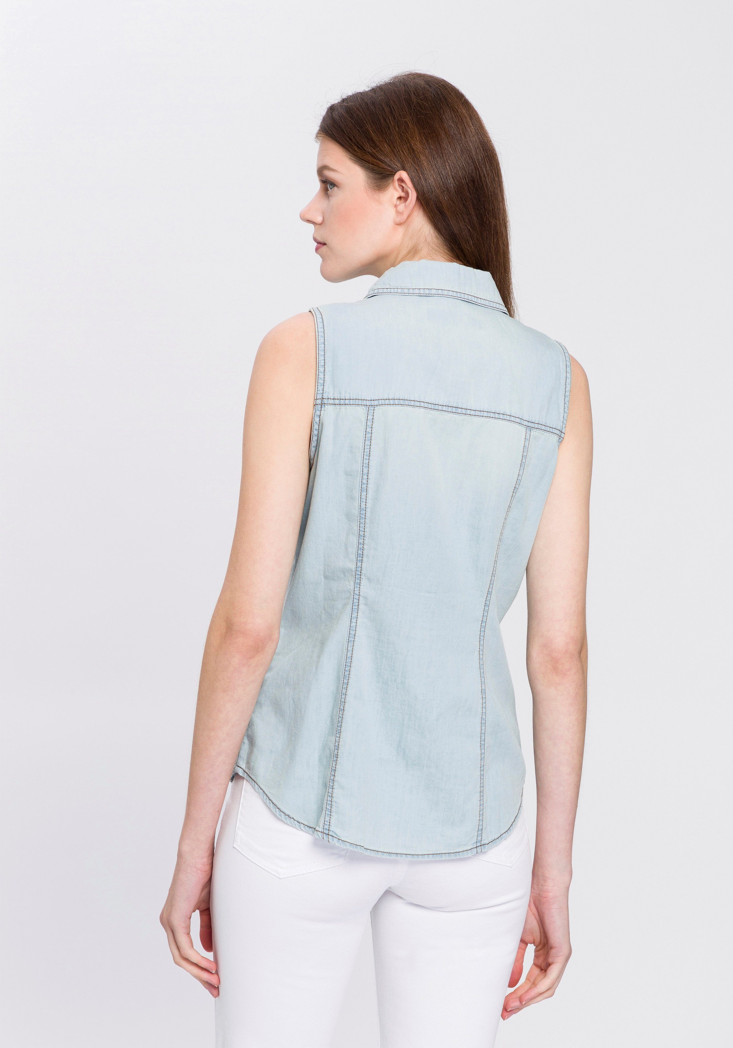 Arizona Jeansbluse mit Knöpfen in Perlmuttoptik günstig online kaufen
