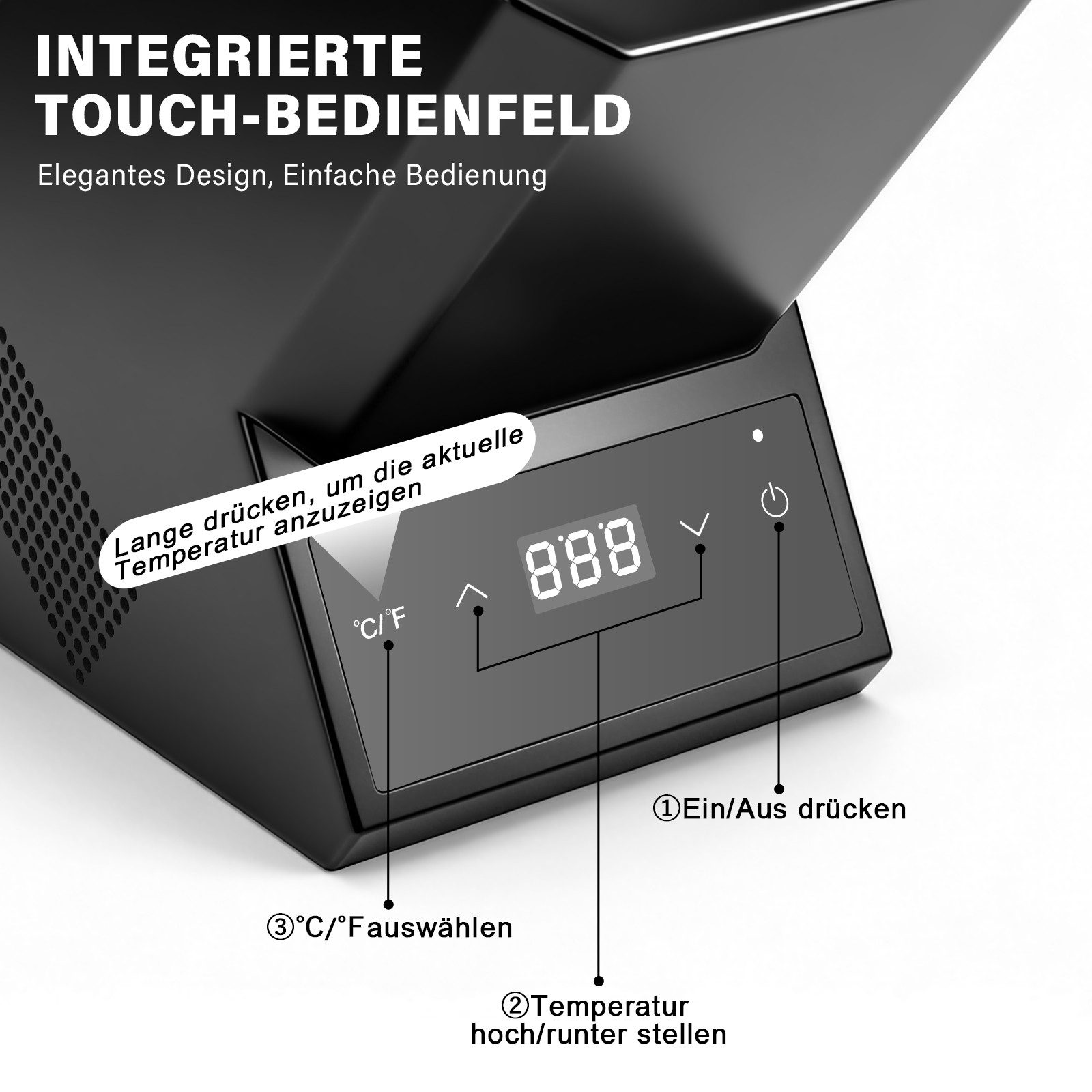 XERSEK Elektrischer Weinkühler 5-18°C Einstellbar Kühler Flaschenkühler Getränkekühler bis Ø92mm, Sensor-Touch Bedienung & 24H Dauerbetrieb für Wein Sekt Champa – Bild 4 von 5