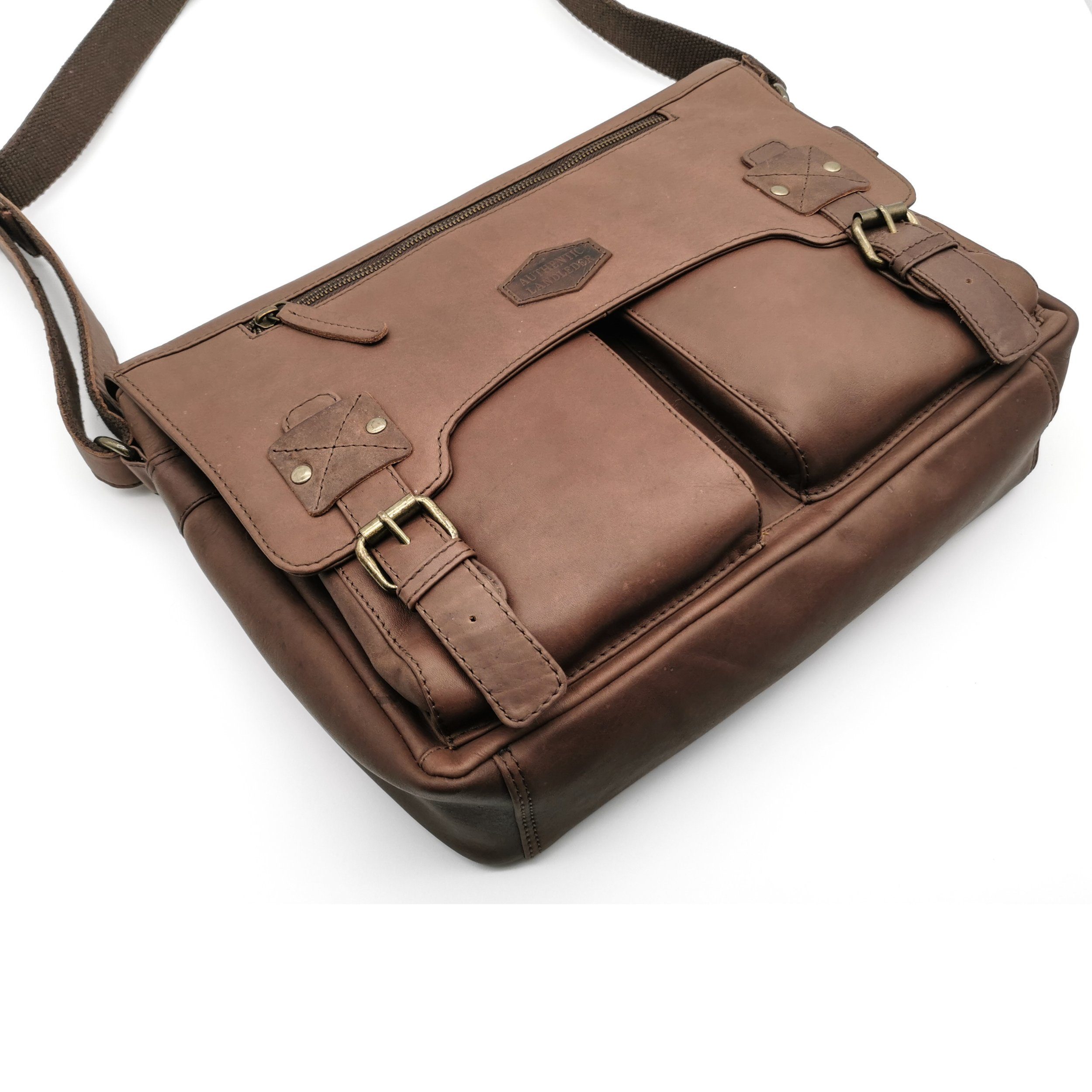 Landleder Laptoptasche Echtleder Businesstasche, Pullup Vollrindleder
