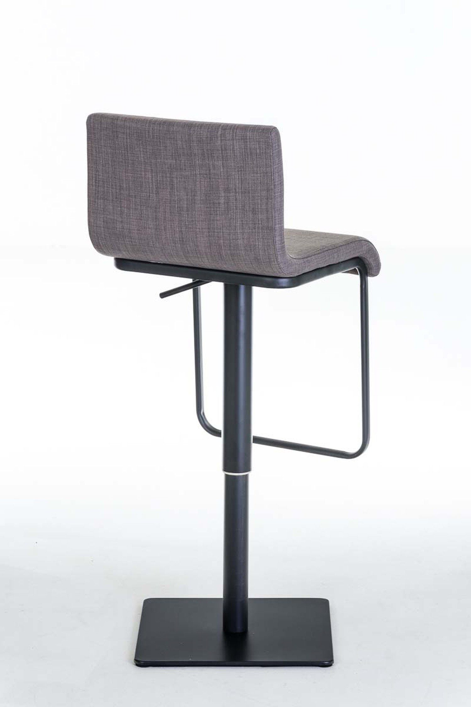 TPFLiving Barhocker Lima (mit Fußstütze 360° schwarz - für Sitzfläche: Küche), matt Theke - drehbar Stoff Grau Metall - & Hocker höhenverstellbar 