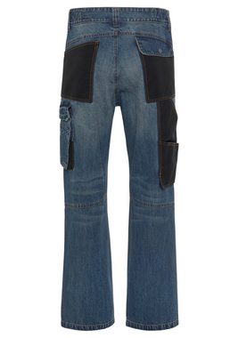 Northern Country Arbeitshose Multipocket Jeans (aus 100% Baumwolle, robuster Jeansstoff, comfort fit) mit dehnbarem Bund, 9 praktischen Taschen, Knieverstärkung aus Cordura