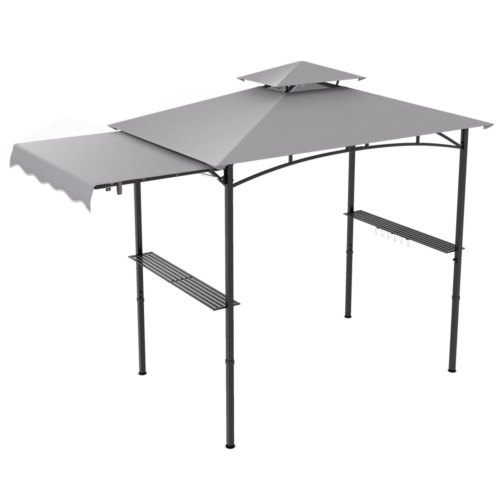 COSTWAY Grillpavillon, 318 x 153 x 250 cm BBQ Pavillon mit Seitenmarkise günstig online kaufen