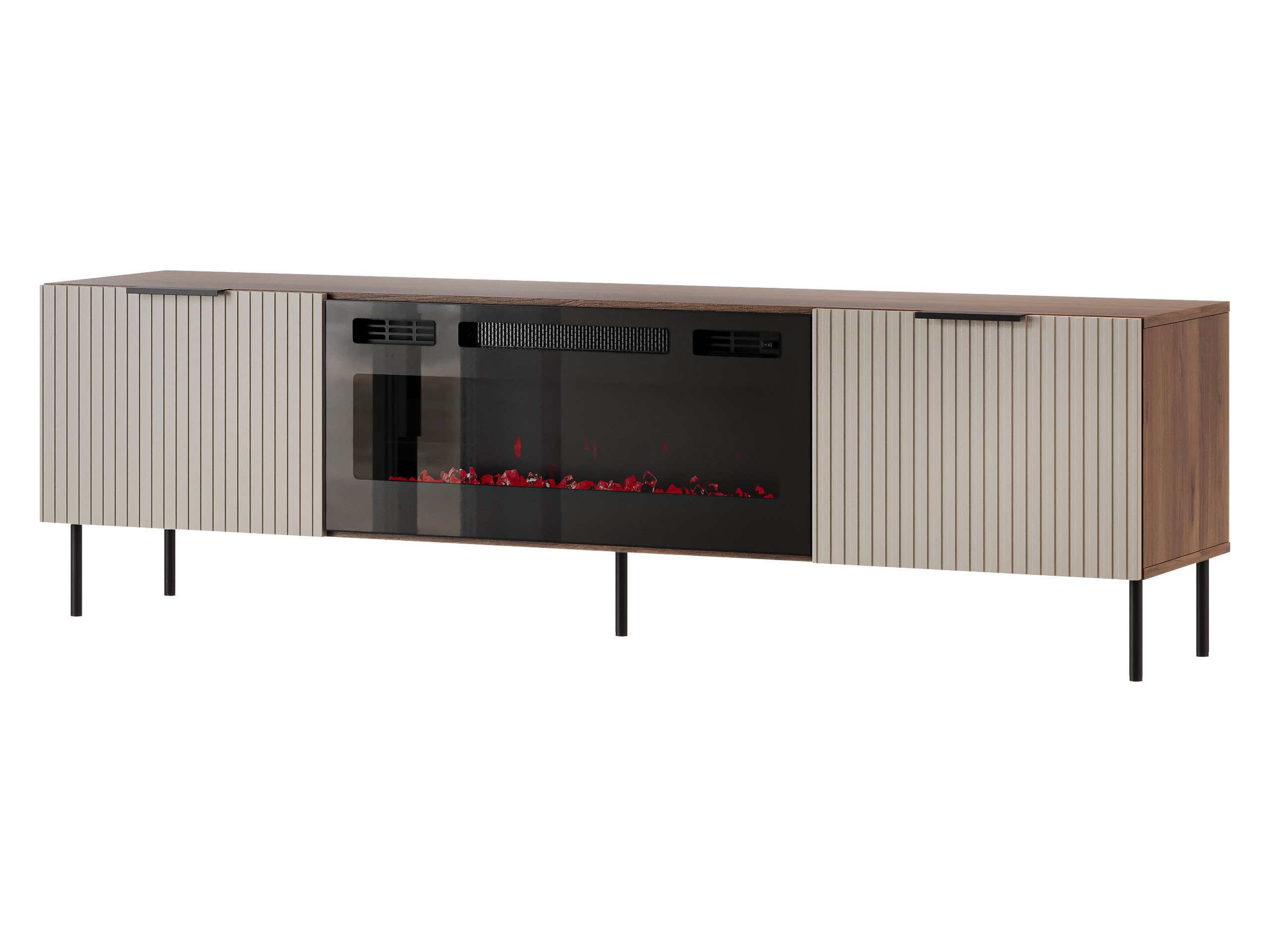 MIRJAN24 TV-Schrank Almera 06 mit Kamin (mit zwei Drehtüren) Realistische L günstig online kaufen