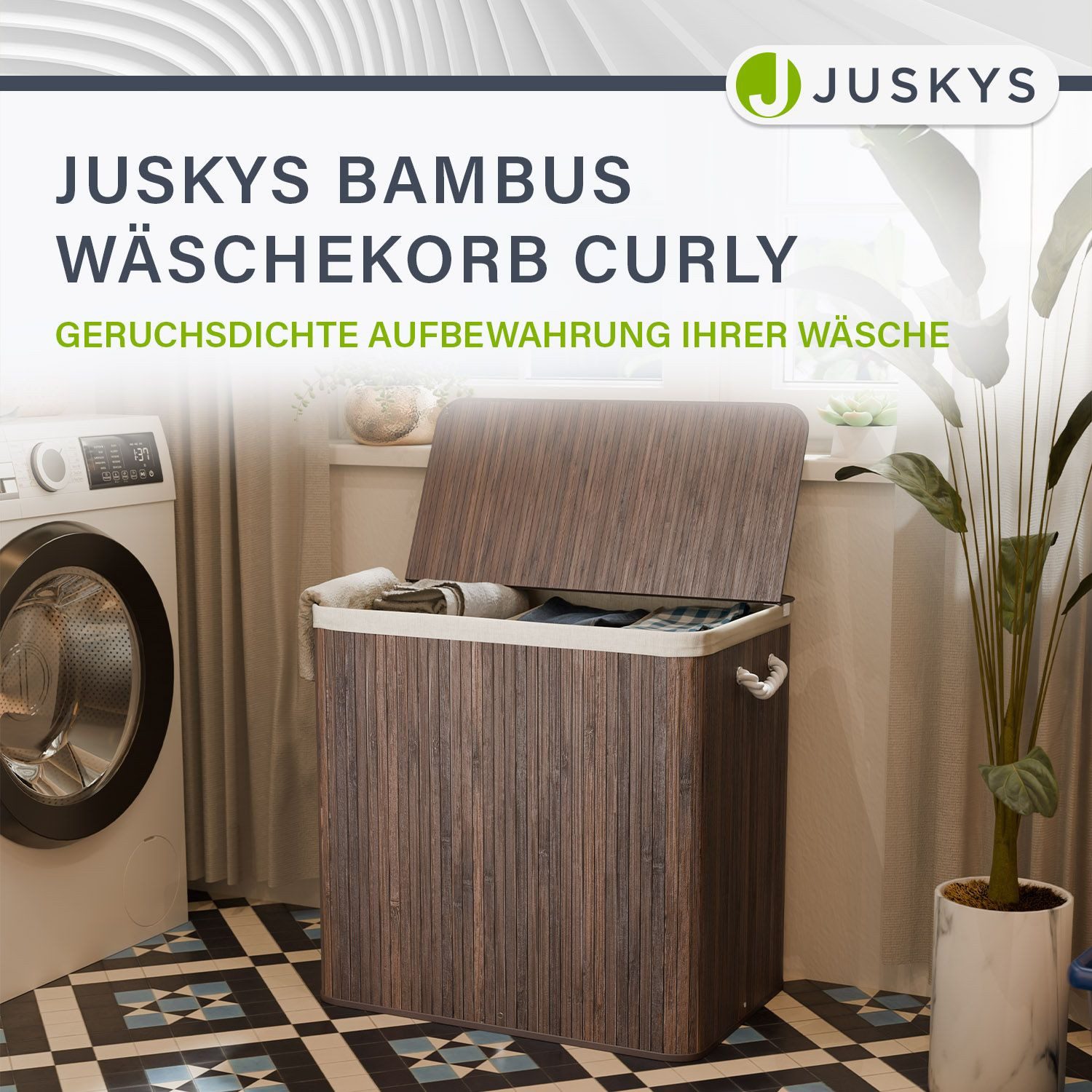 Juskys Wäschekorb Curly, 150 l, 3 günstig online kaufen